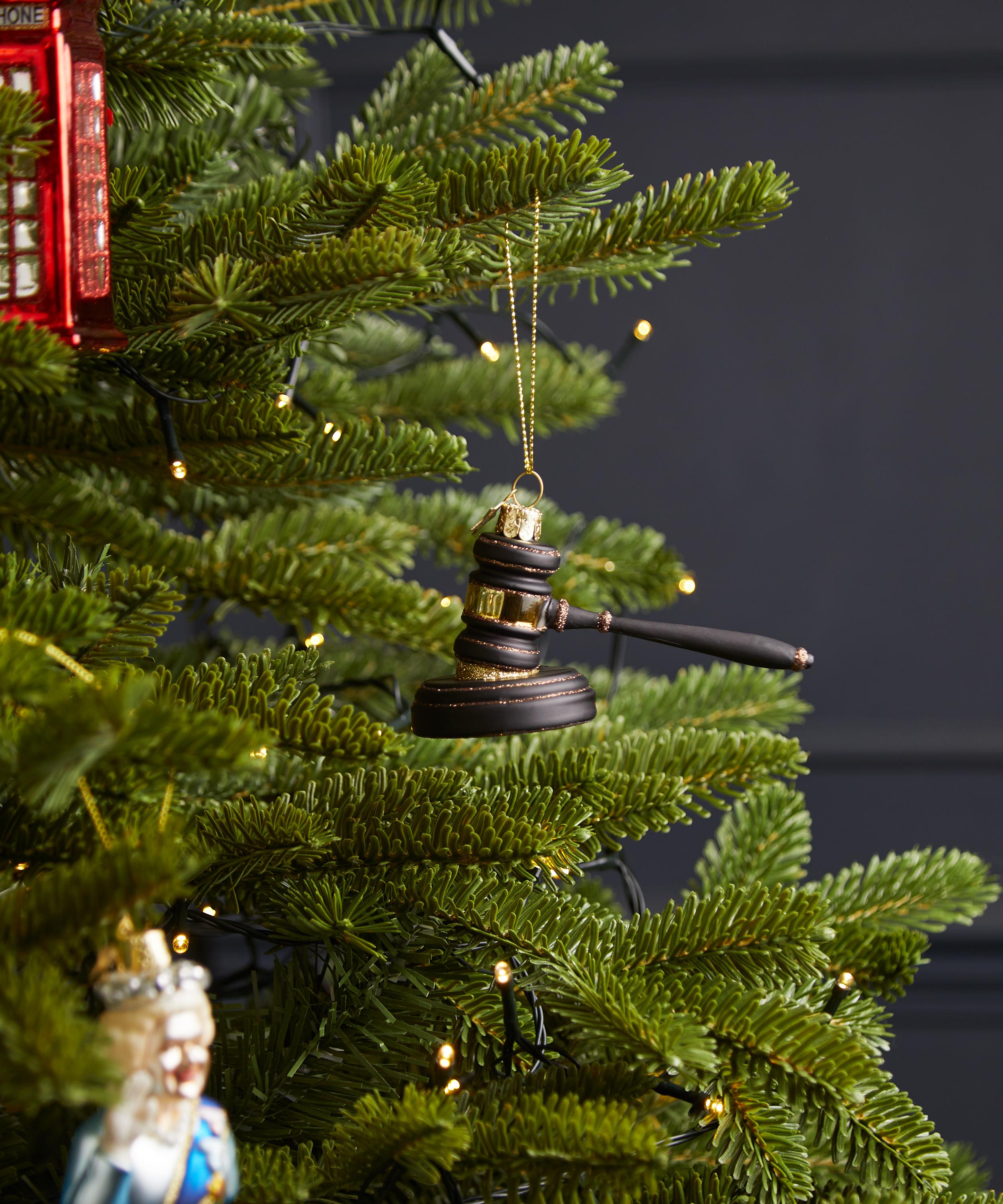 Christmas - Black Gavel Glass Ornament image number 1