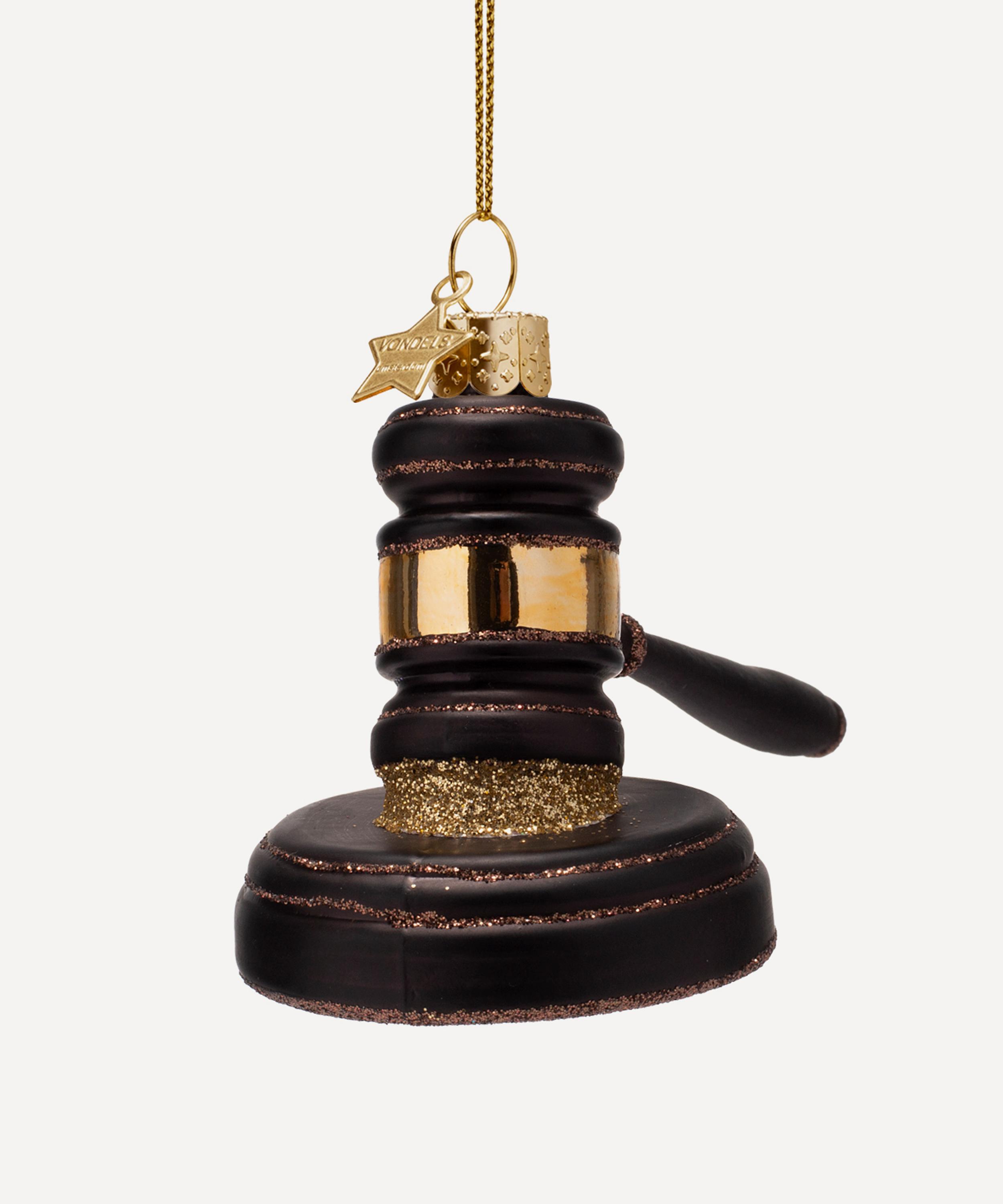 Christmas - Black Gavel Glass Ornament image number 2