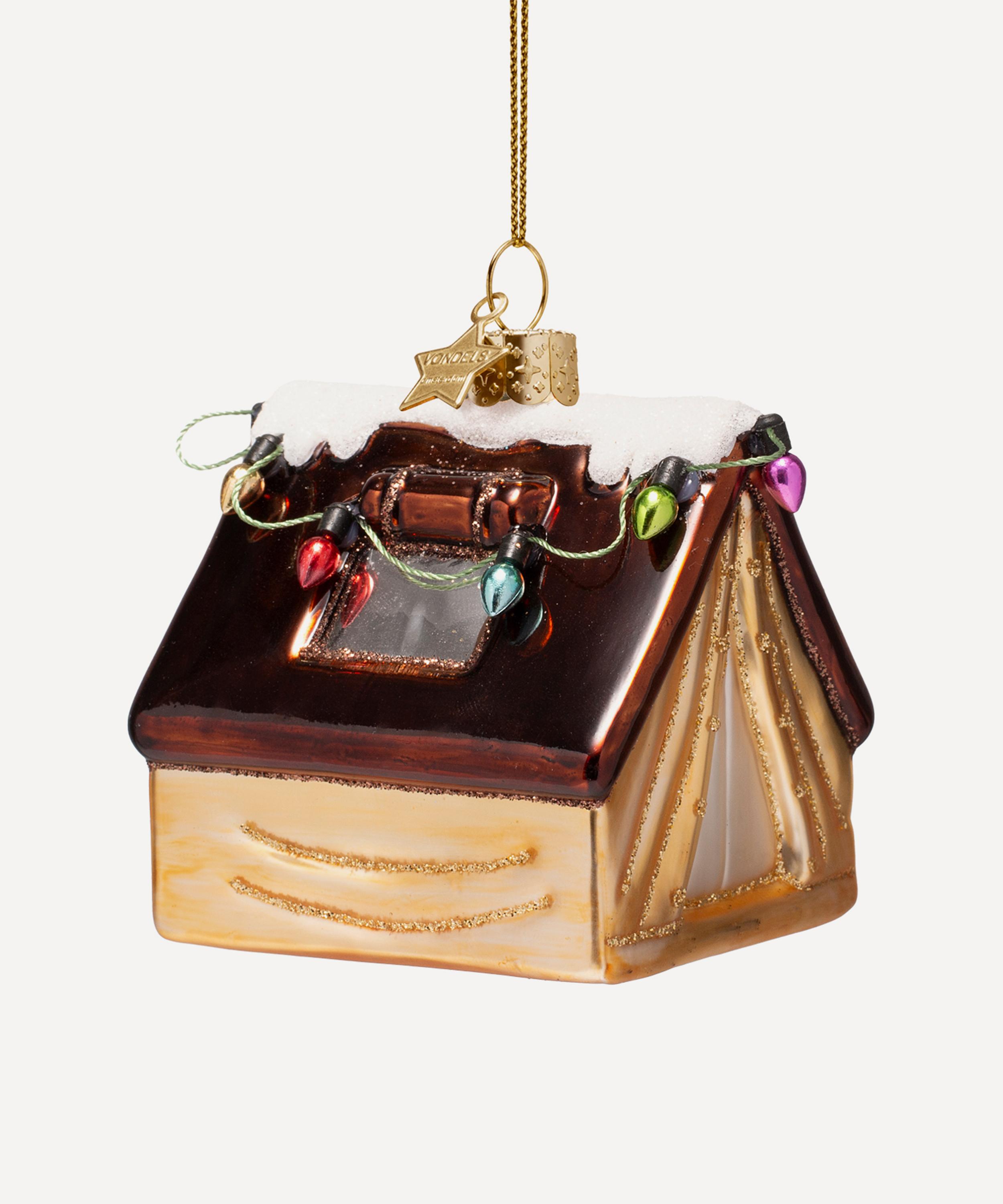 Christmas - Tent with Christmas Lights Glass Ornament