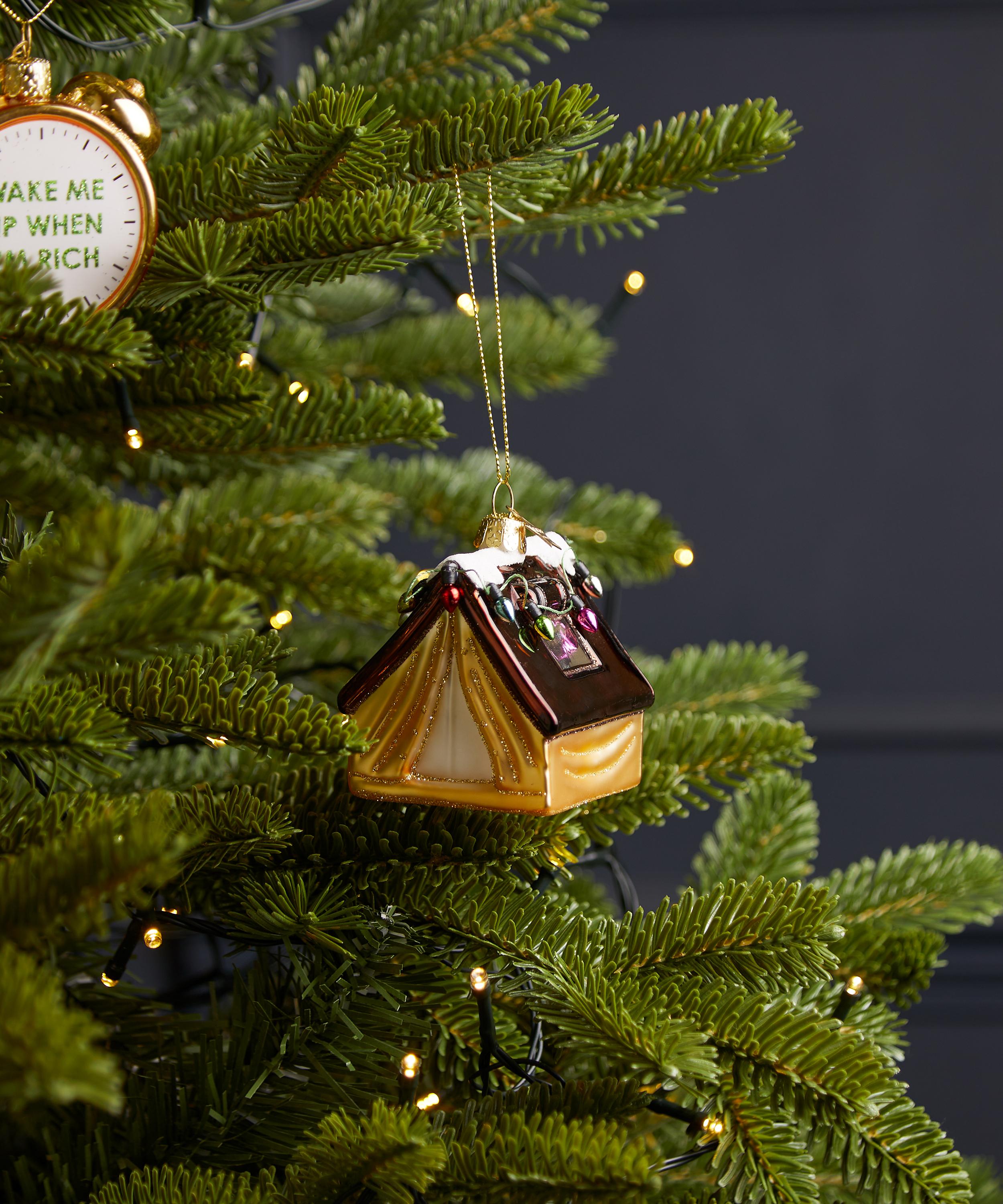 Christmas - Tent with Christmas Lights Glass Ornament image number 1