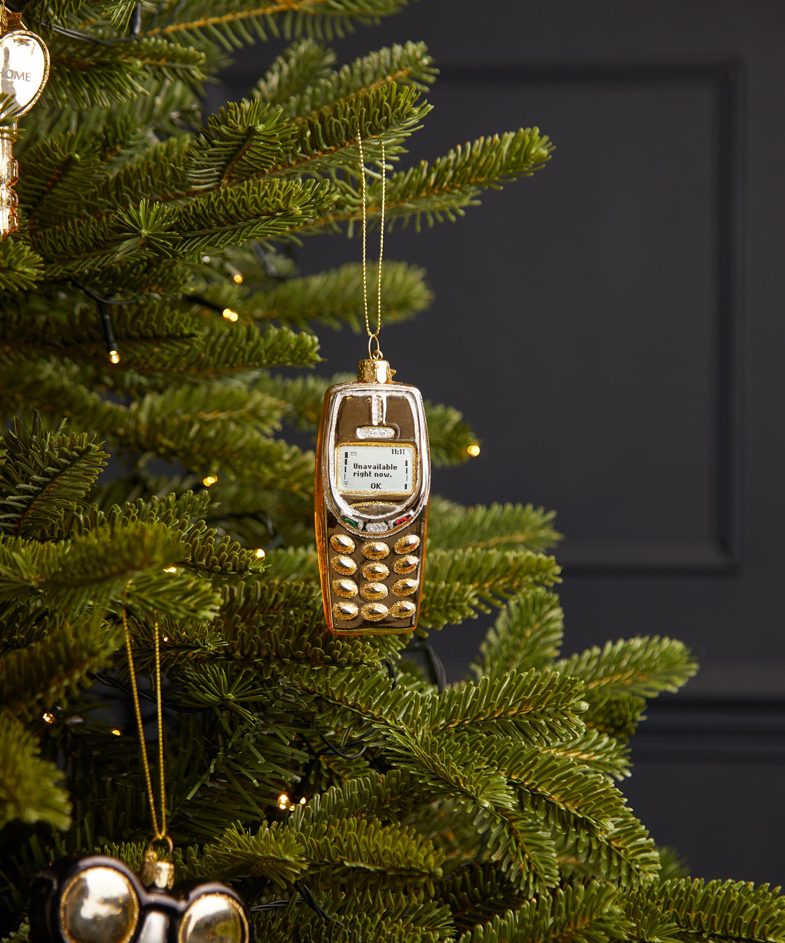 Christmas - Gold Cell Phone Glass Ornament image number 1