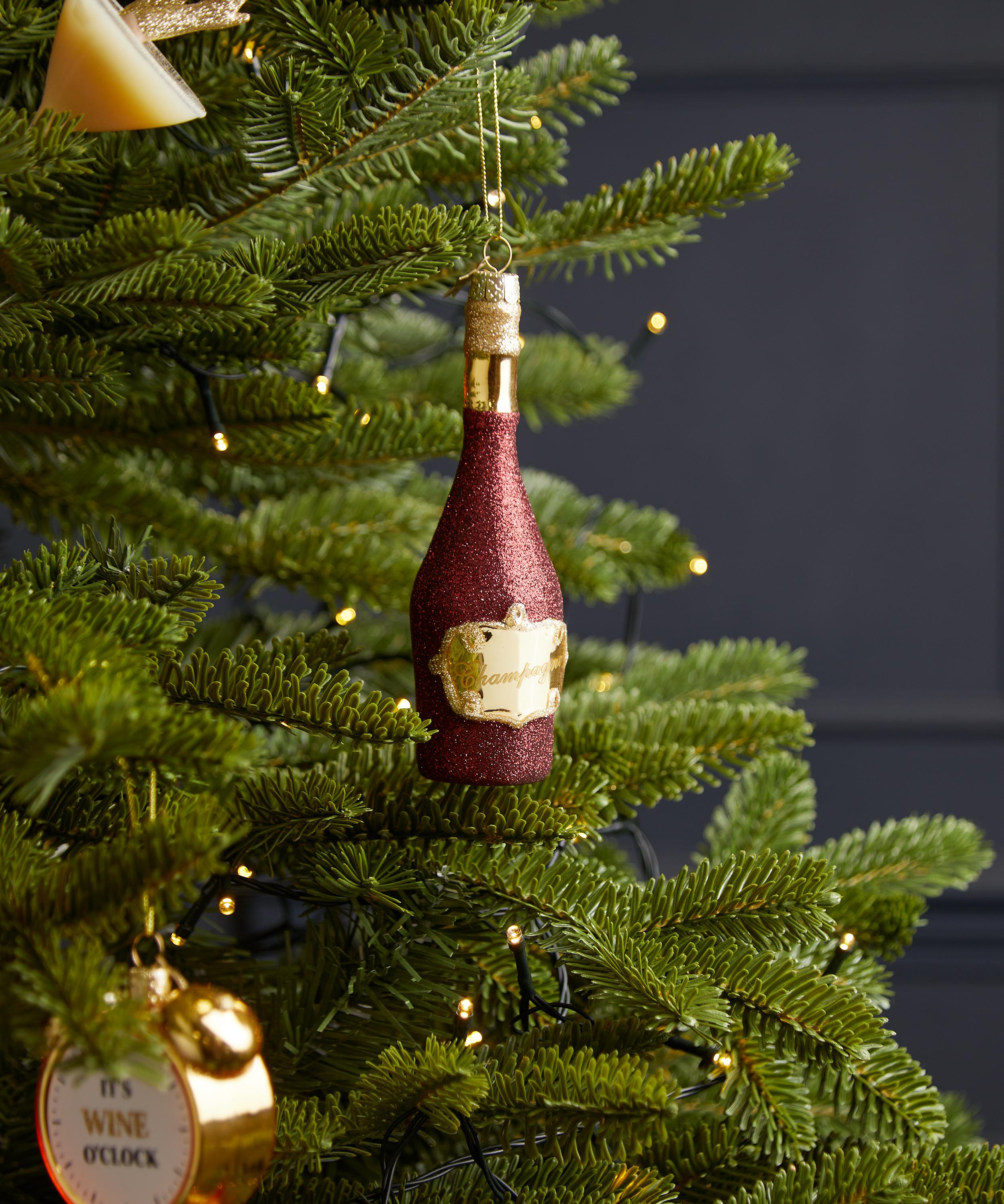Christmas - Champagne Bottle Glass Ornament image number 1