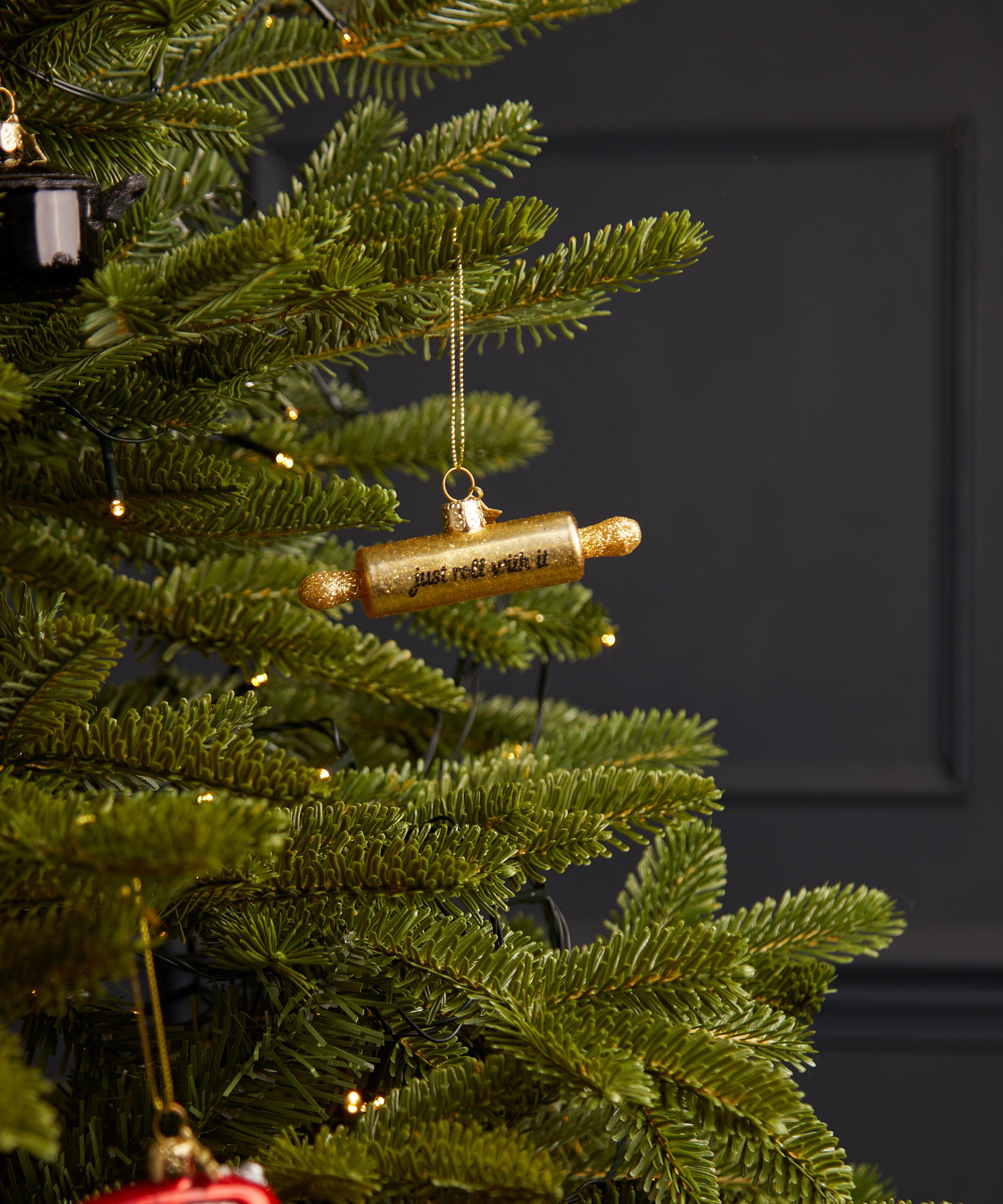 Christmas - Rolling Pin Glass Ornament image number 1