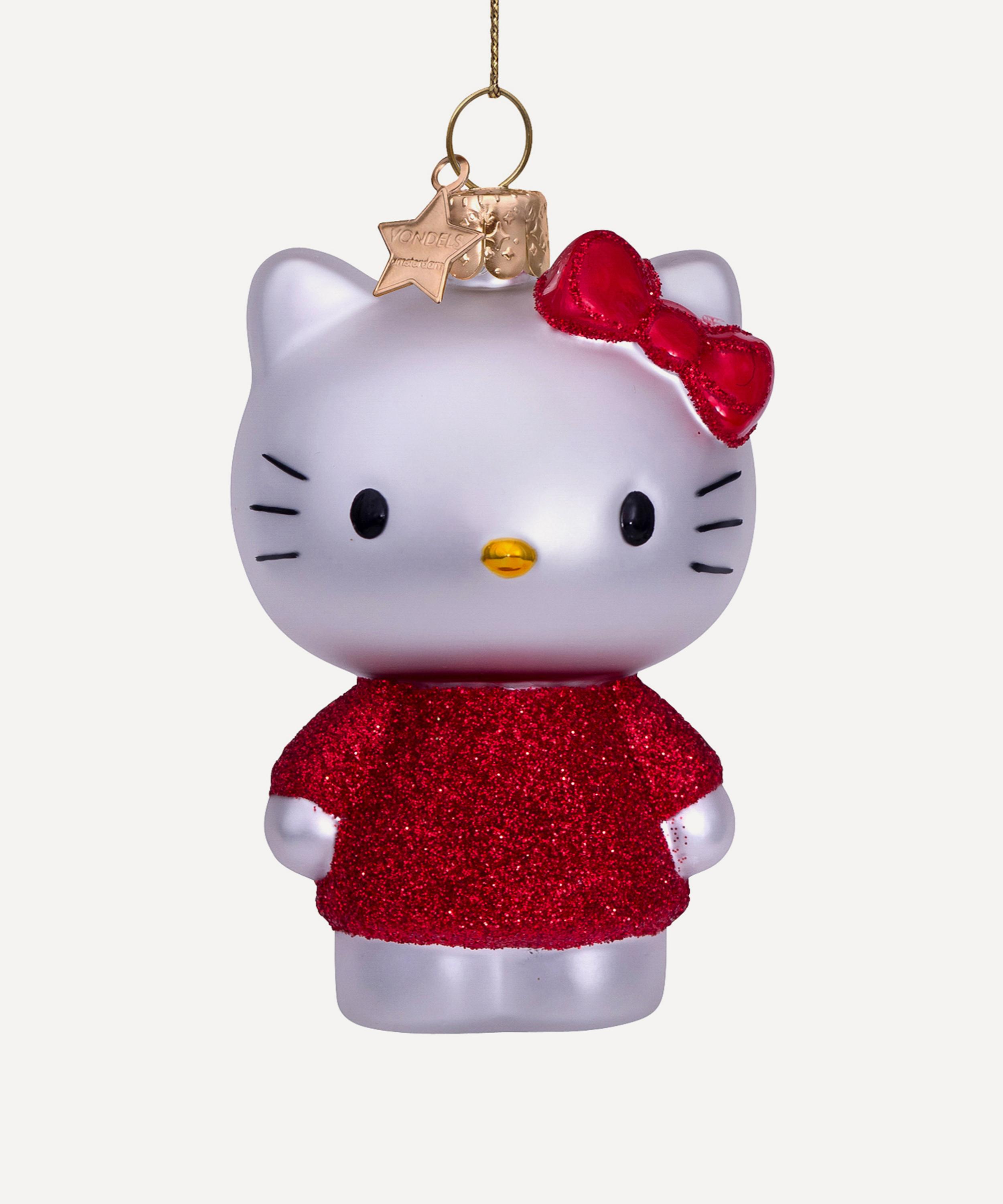 Christmas - Hello Kitty with Red Dress Glass Ornament image number 0