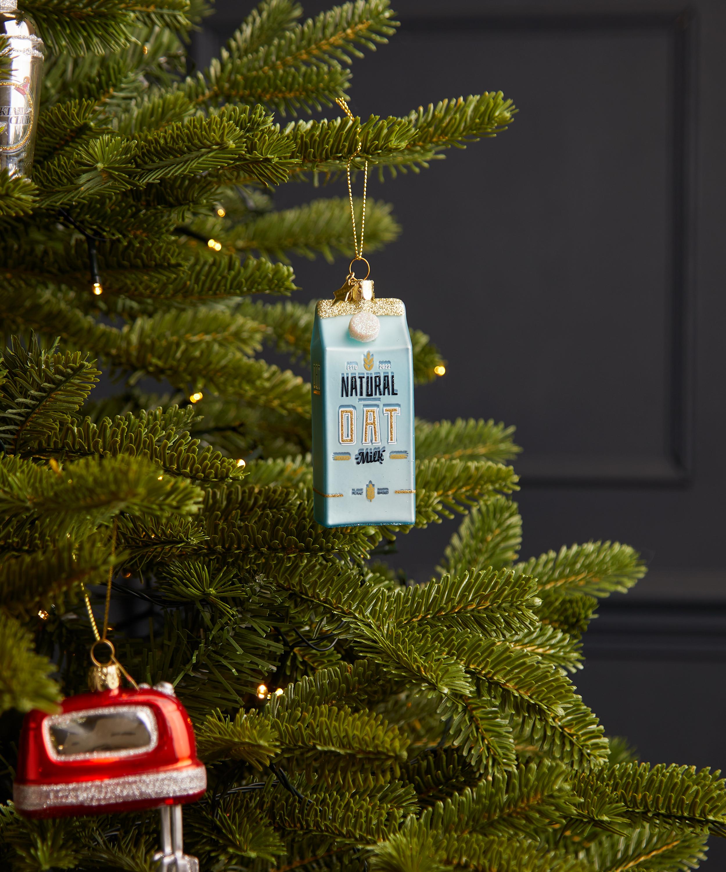 Christmas - Oat Milk Carton Glass Ornament image number 1