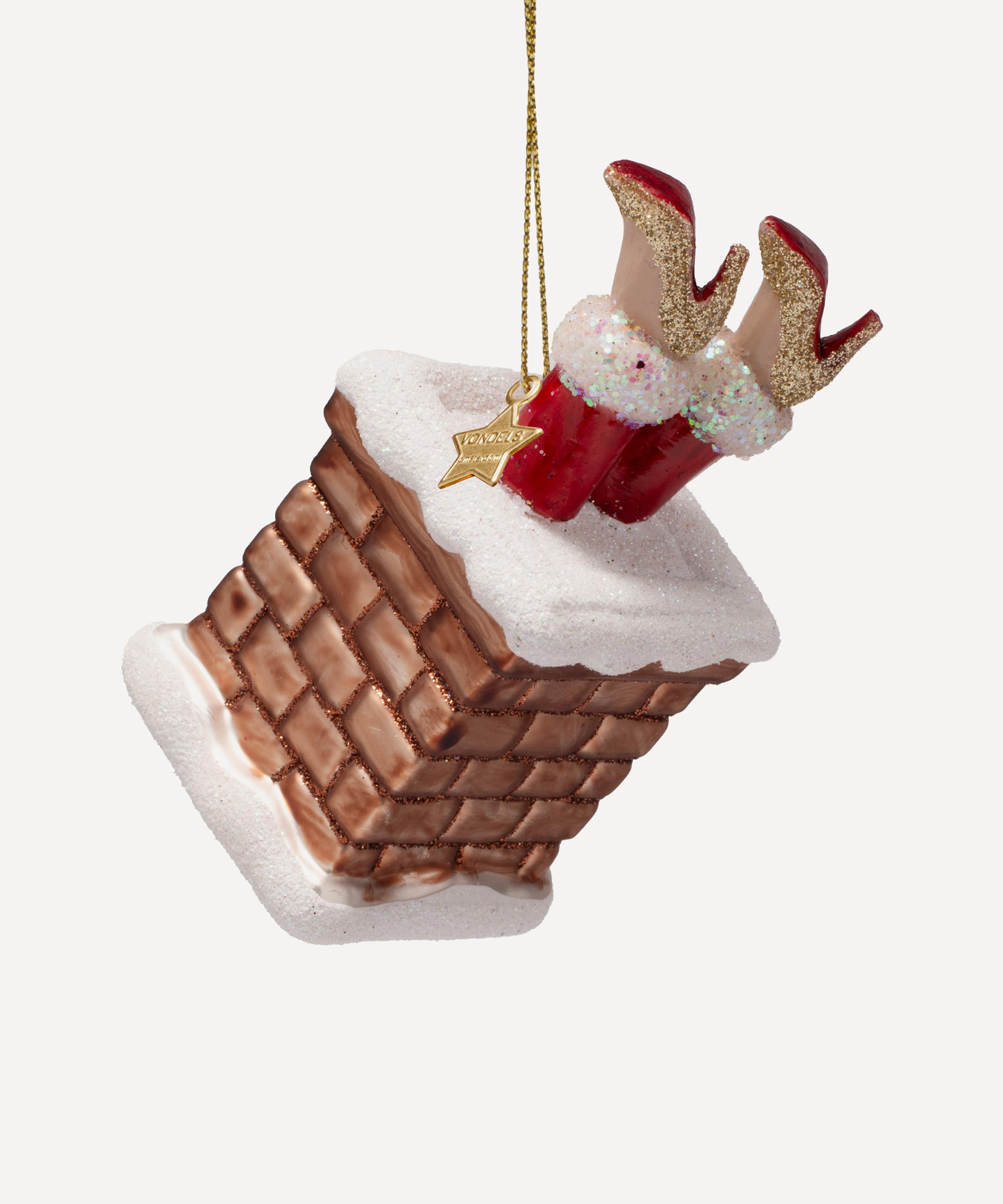 Christmas - Mrs Santa Claus Chimney Glass Ornament image number 2