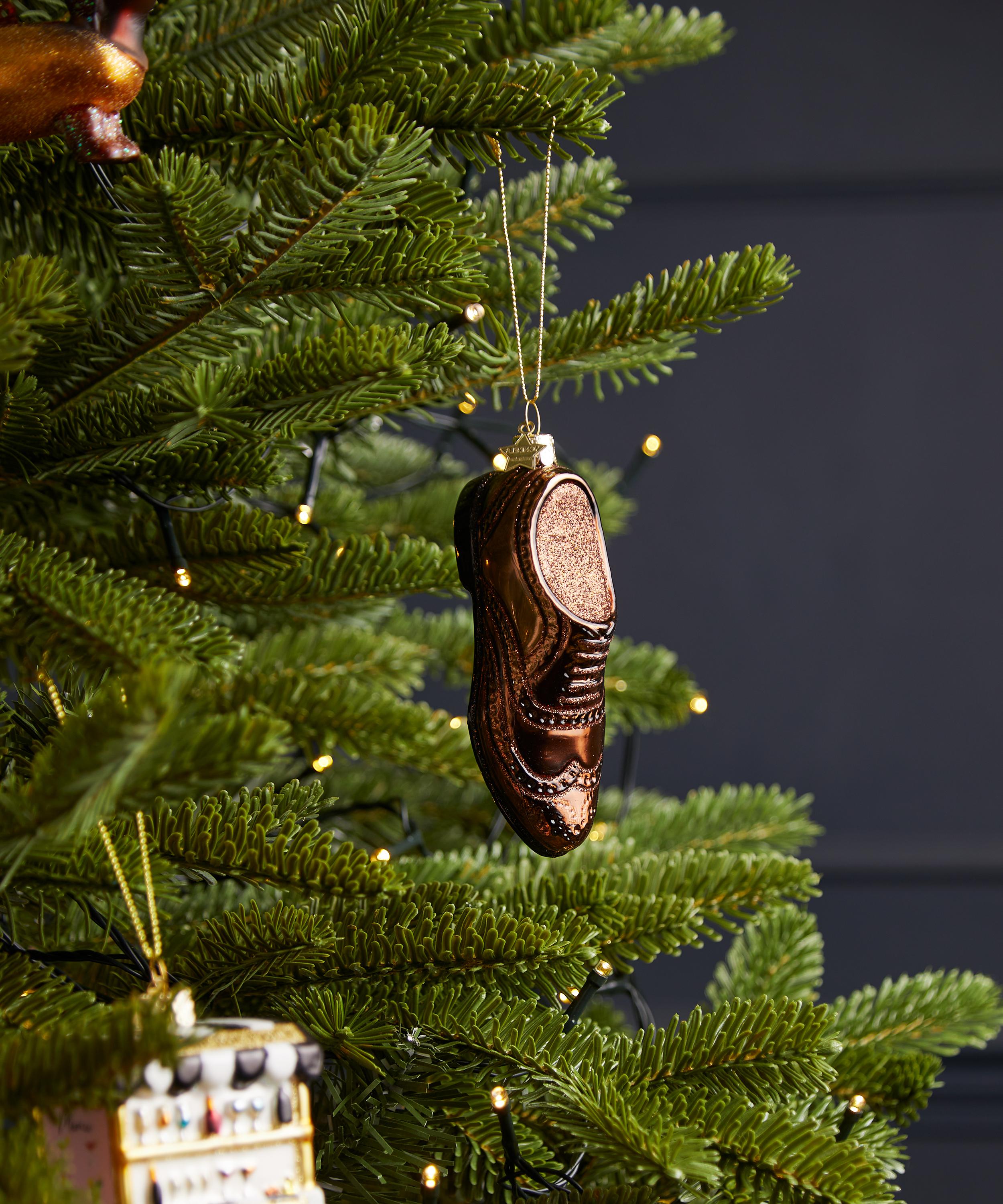 Christmas - Brown Brogue Shoe Glass Ornament image number 1