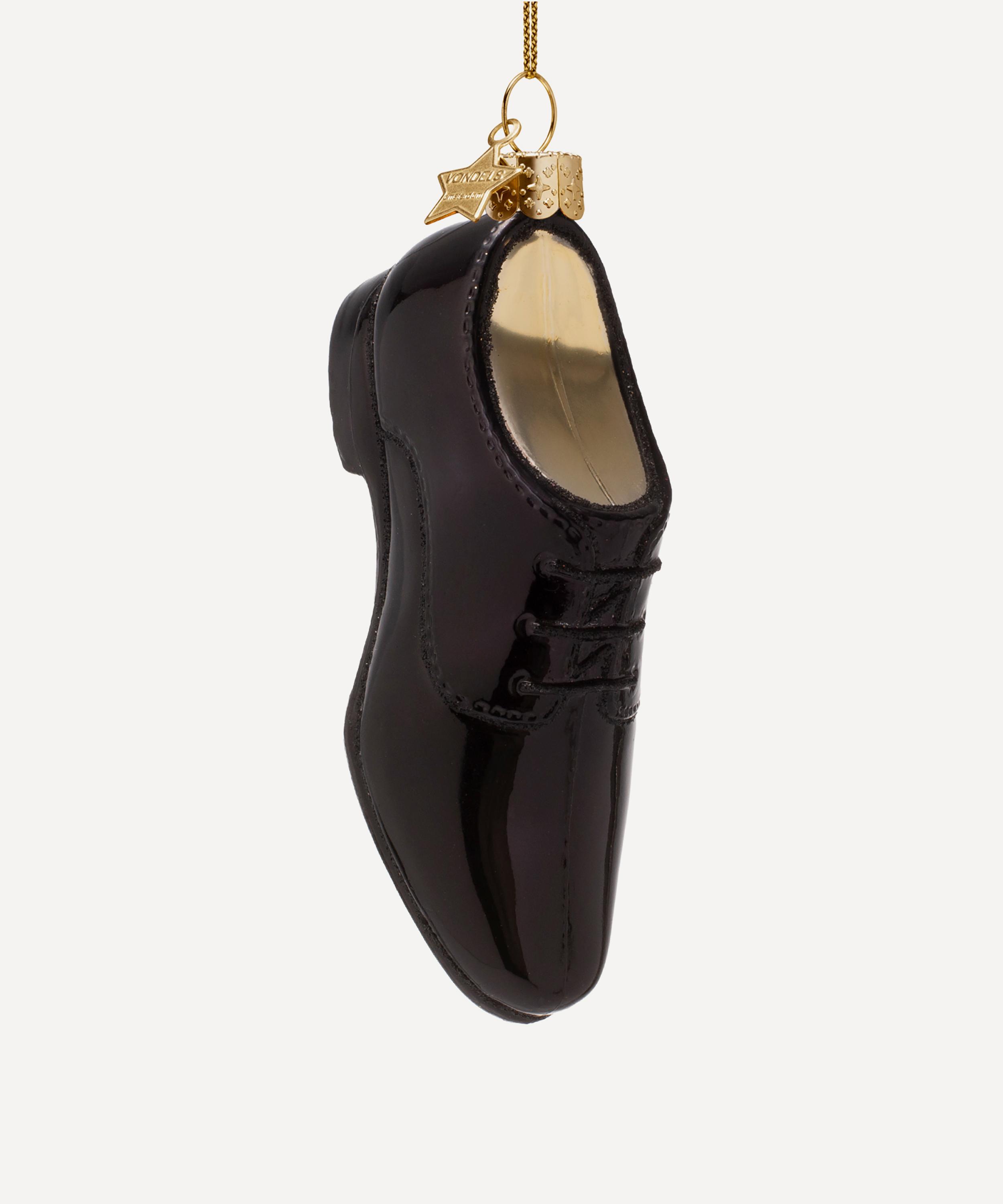 Christmas - Black Classic Men’s Shoe Glass Ornament image number 0