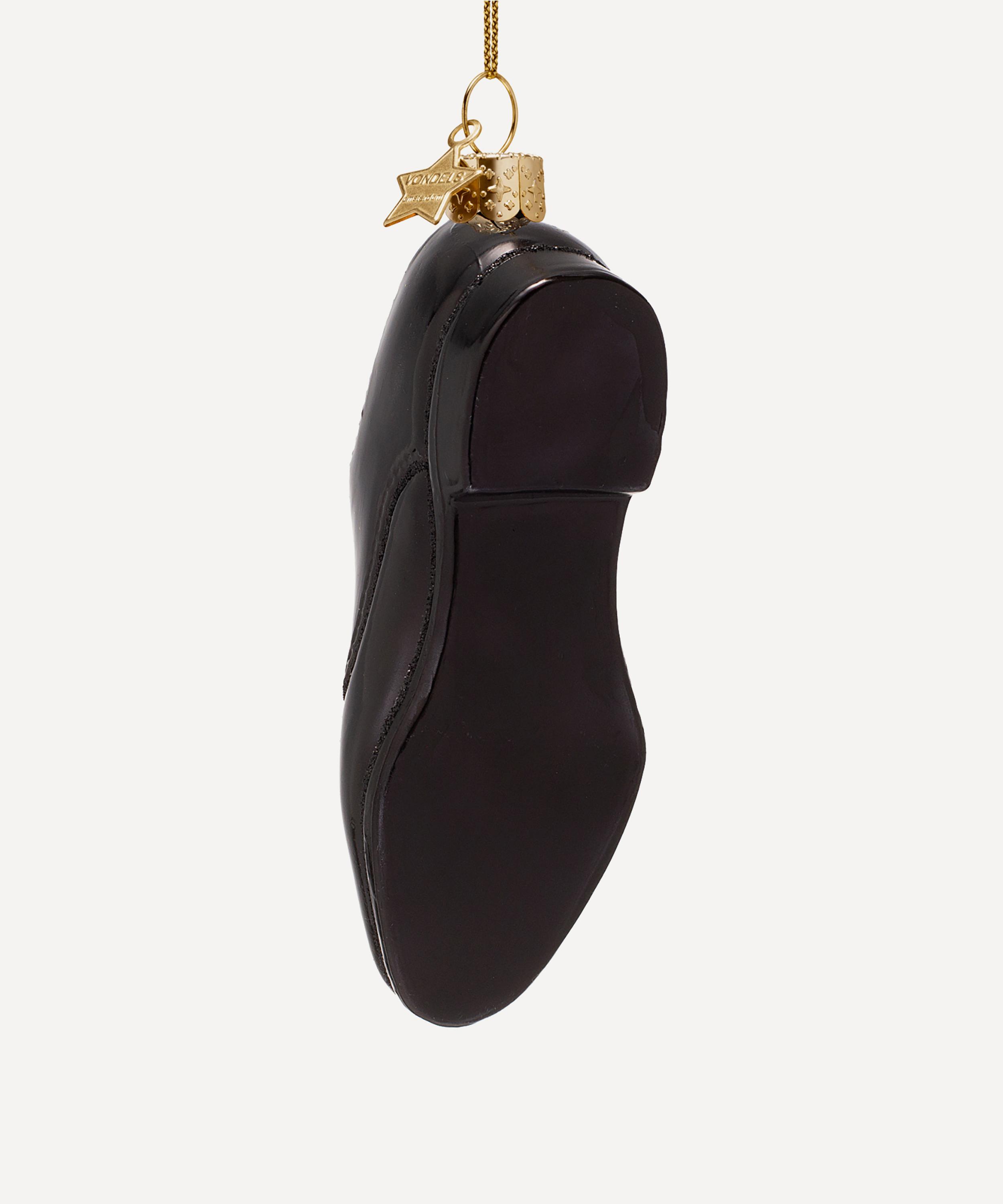 Christmas - Black Classic Men’s Shoe Glass Ornament image number 2