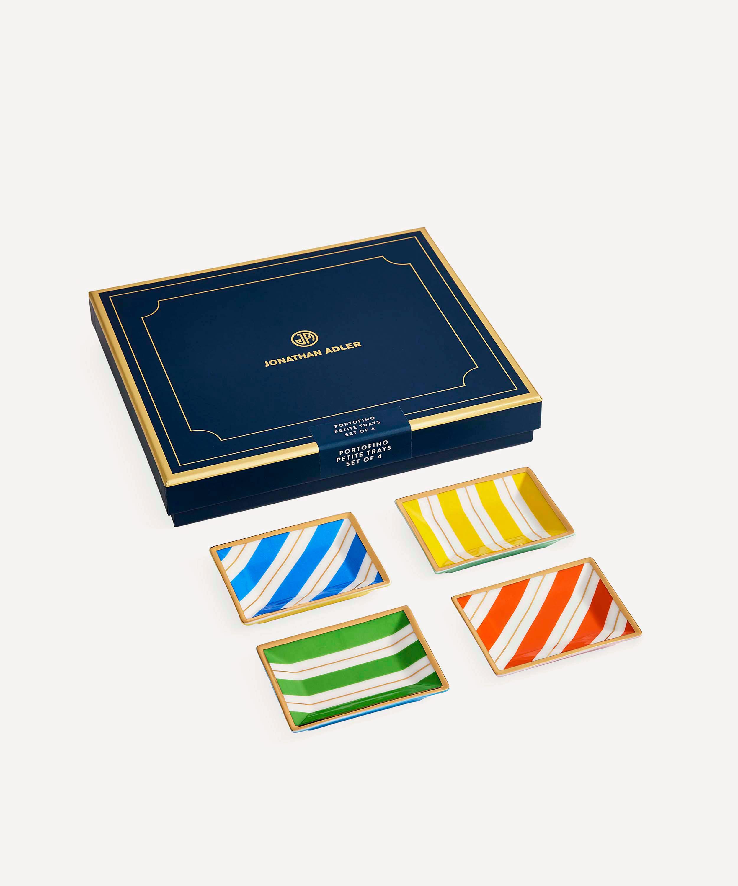 Jonathan Adler - Portofino Petite Striped Tray Set of 4 image number 3