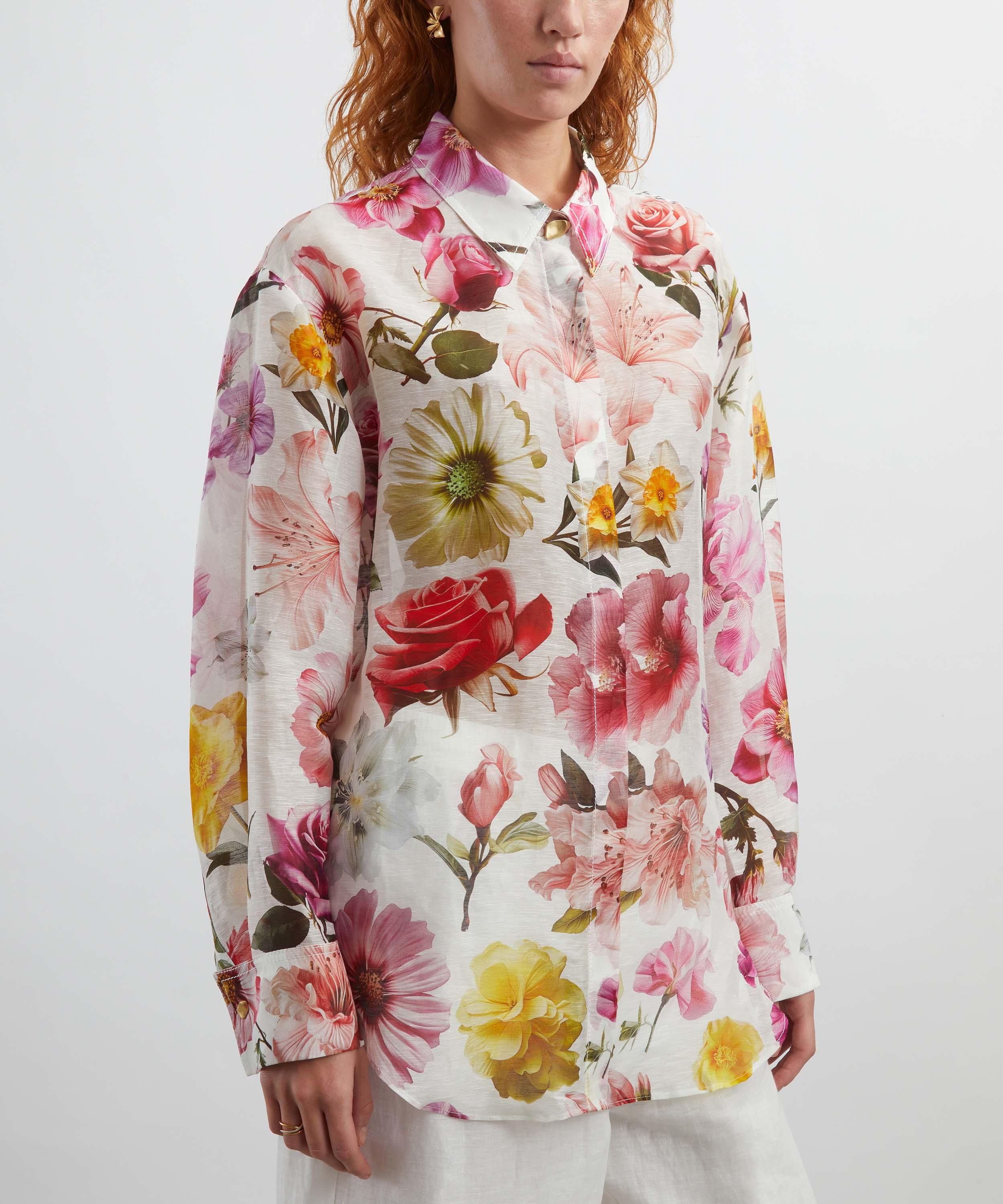 Aje - Fleur Linen-Silk Shirt image number 2