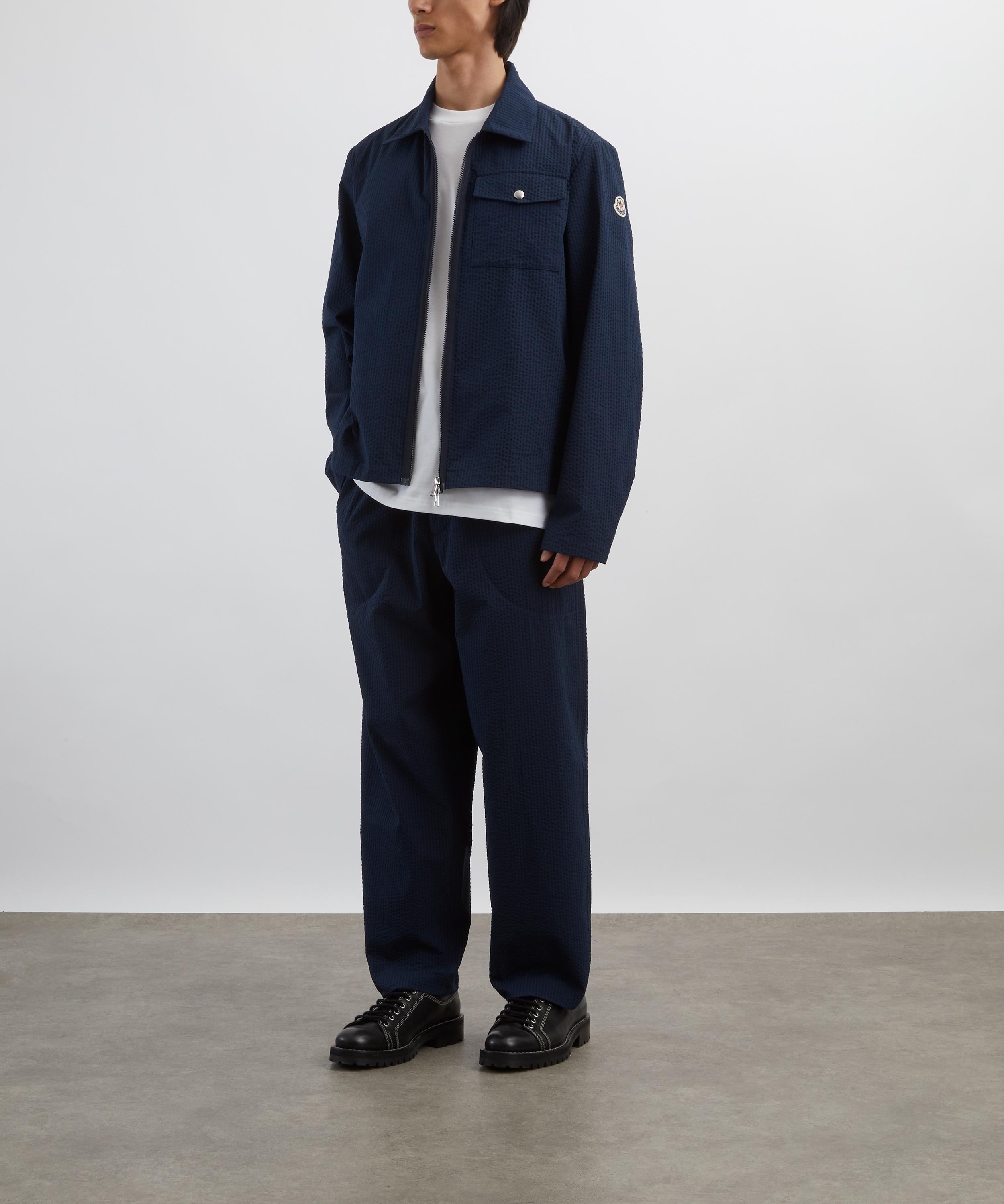 Moncler - Dark Blue Seersucker Shirt Jacket image number 1