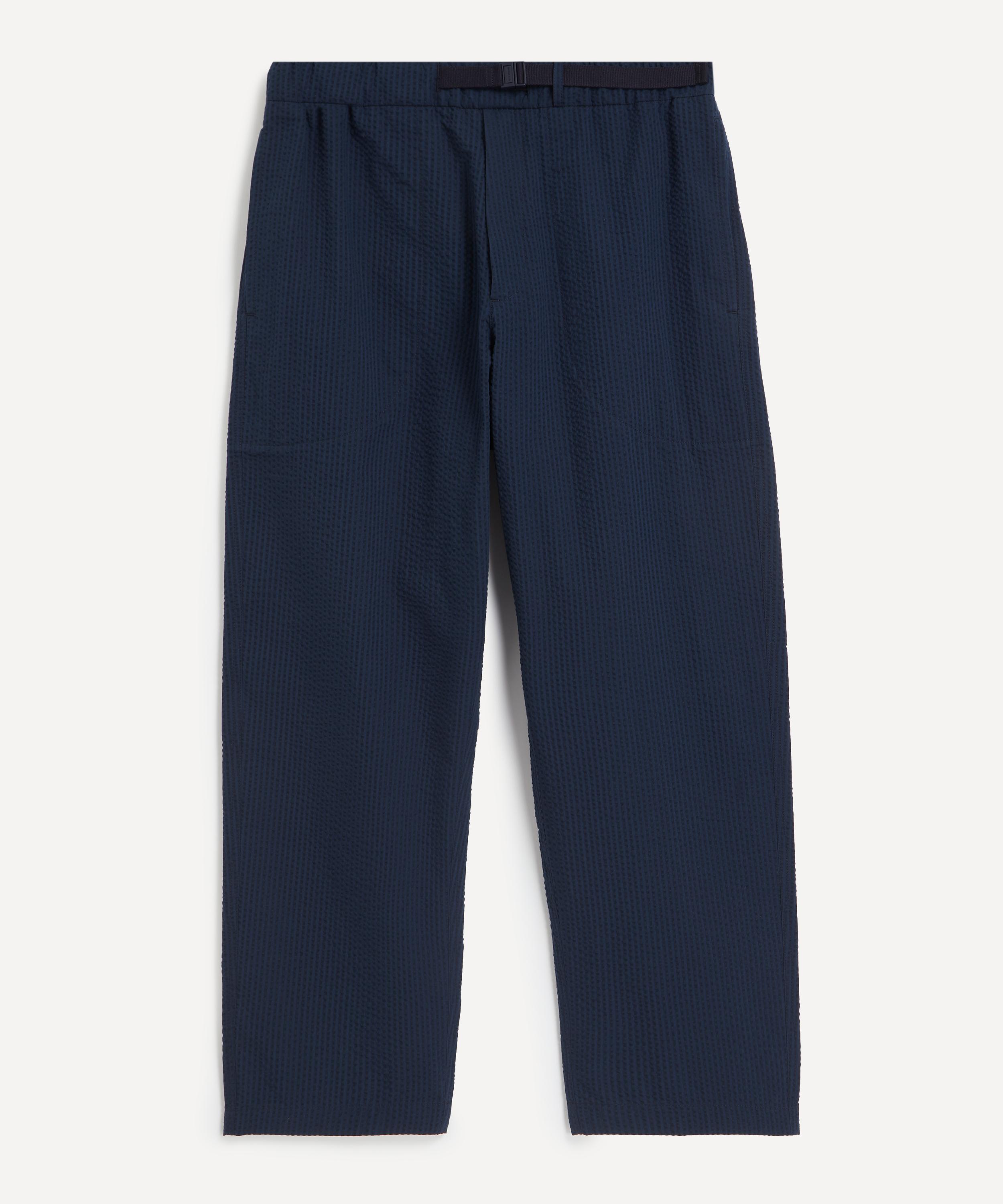 Moncler - Dark Blue Seersucker Trousers image number 0
