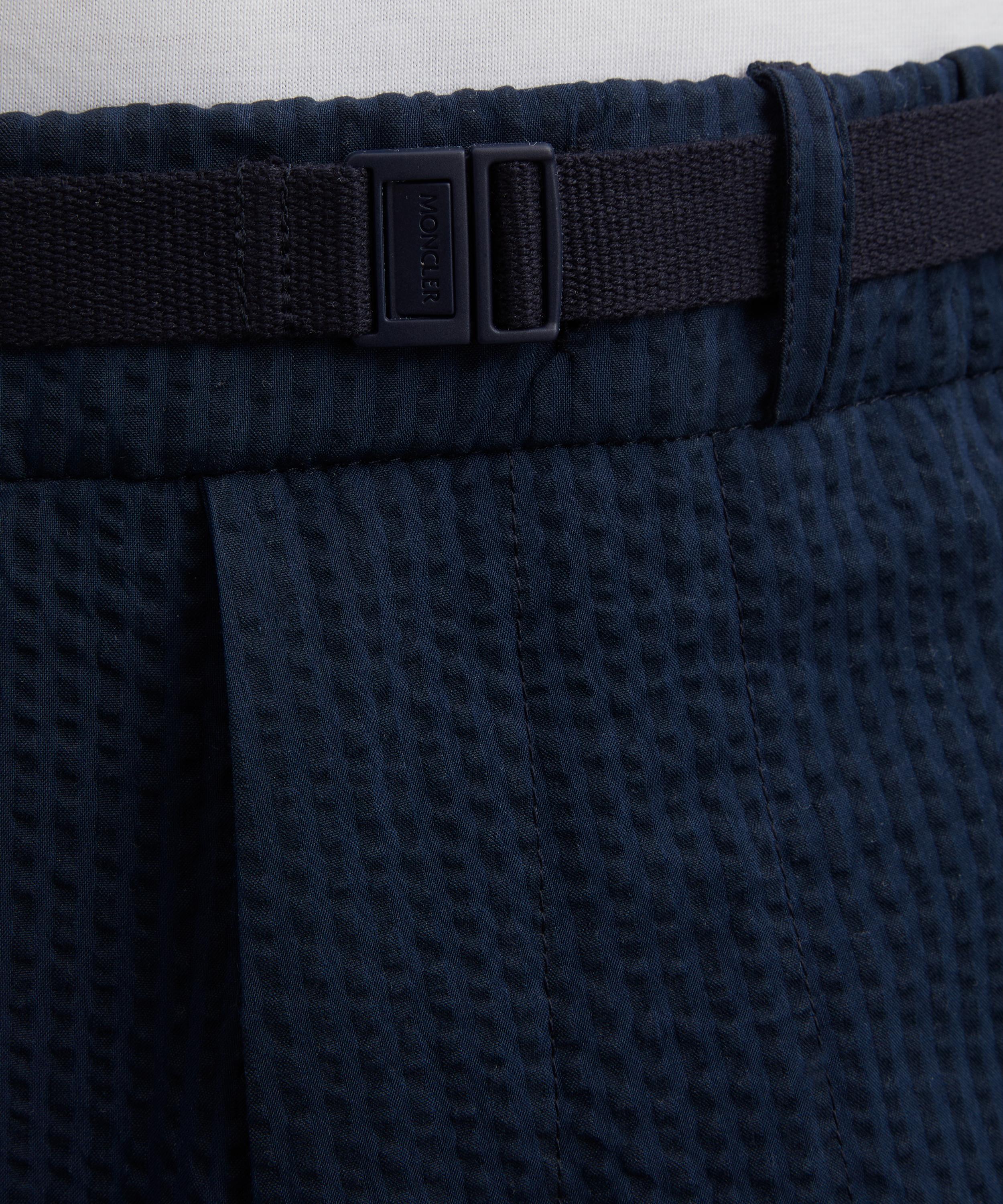 Moncler - Dark Blue Seersucker Trousers image number 4