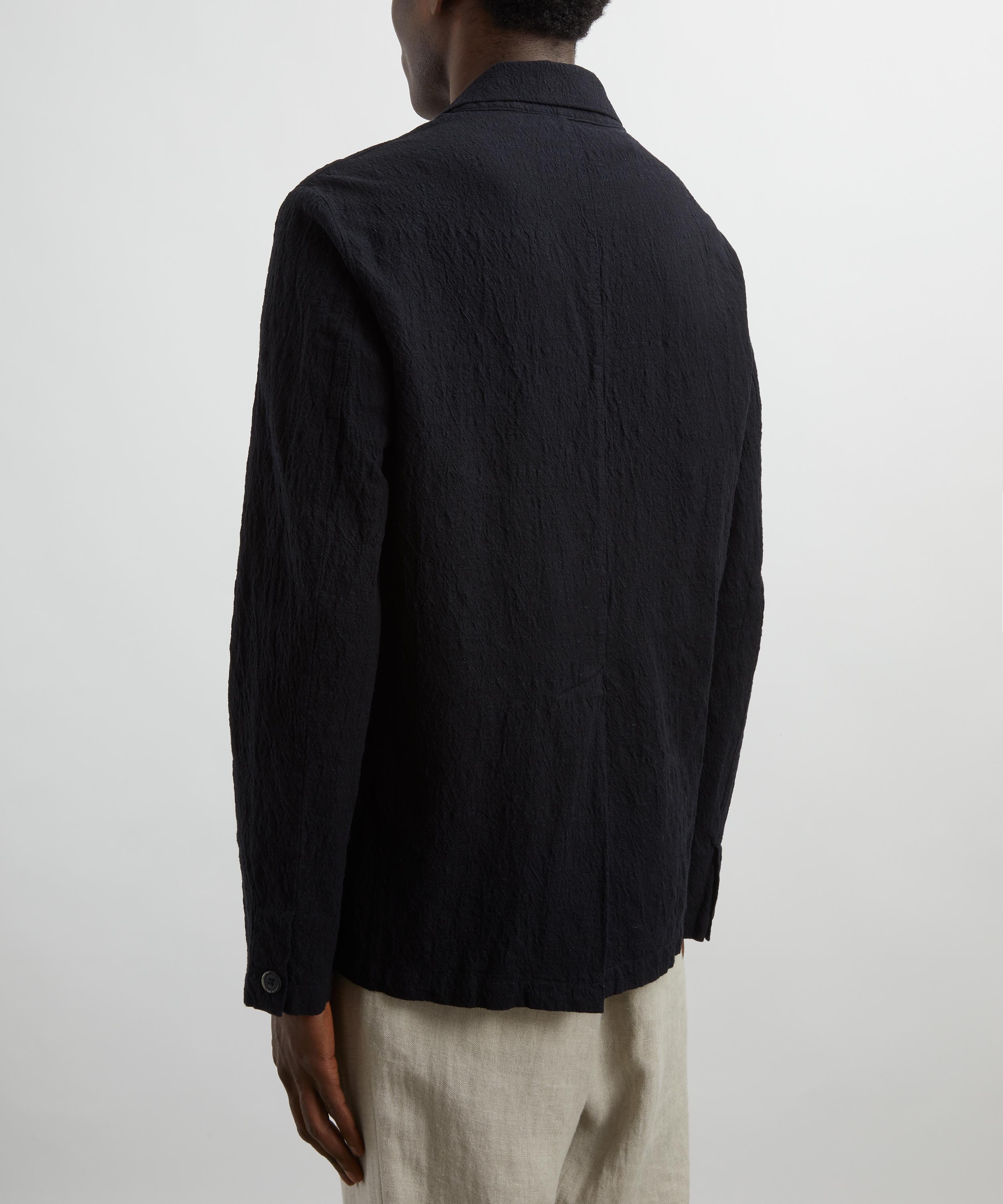 Barena - Navy Crinkled Cotton Overshirt image number 3