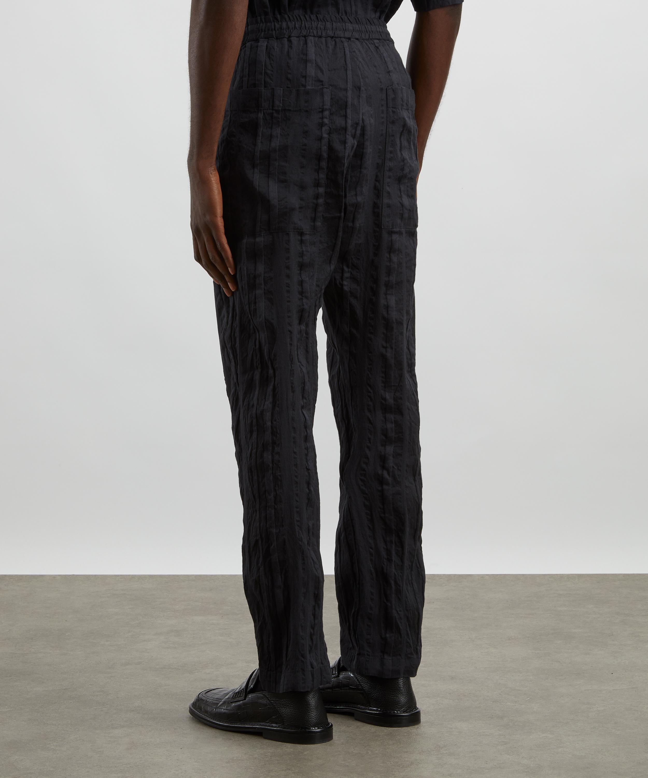 Barena - Bativoga Crinkle Striped Linen-Blend Trousers image number 3