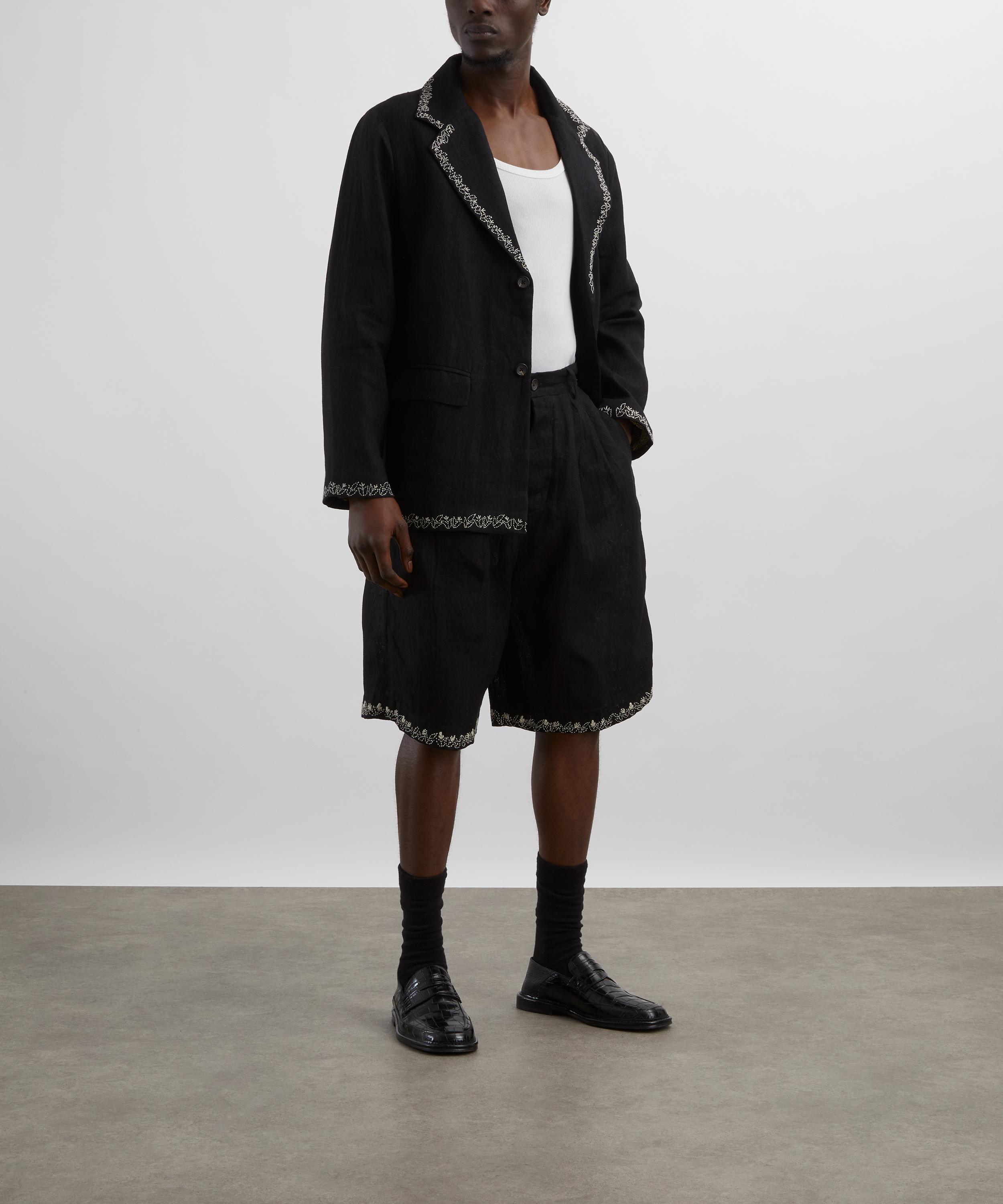 Kartik Research - Linen Pleated Shorts image number 1