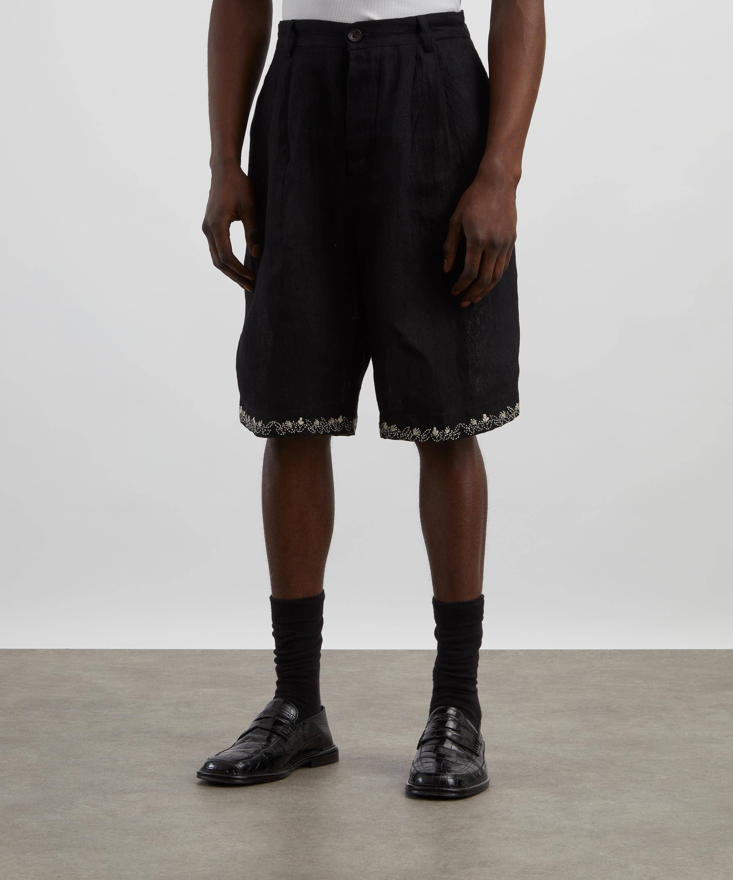 Kartik Research - Linen Pleated Shorts image number 2
