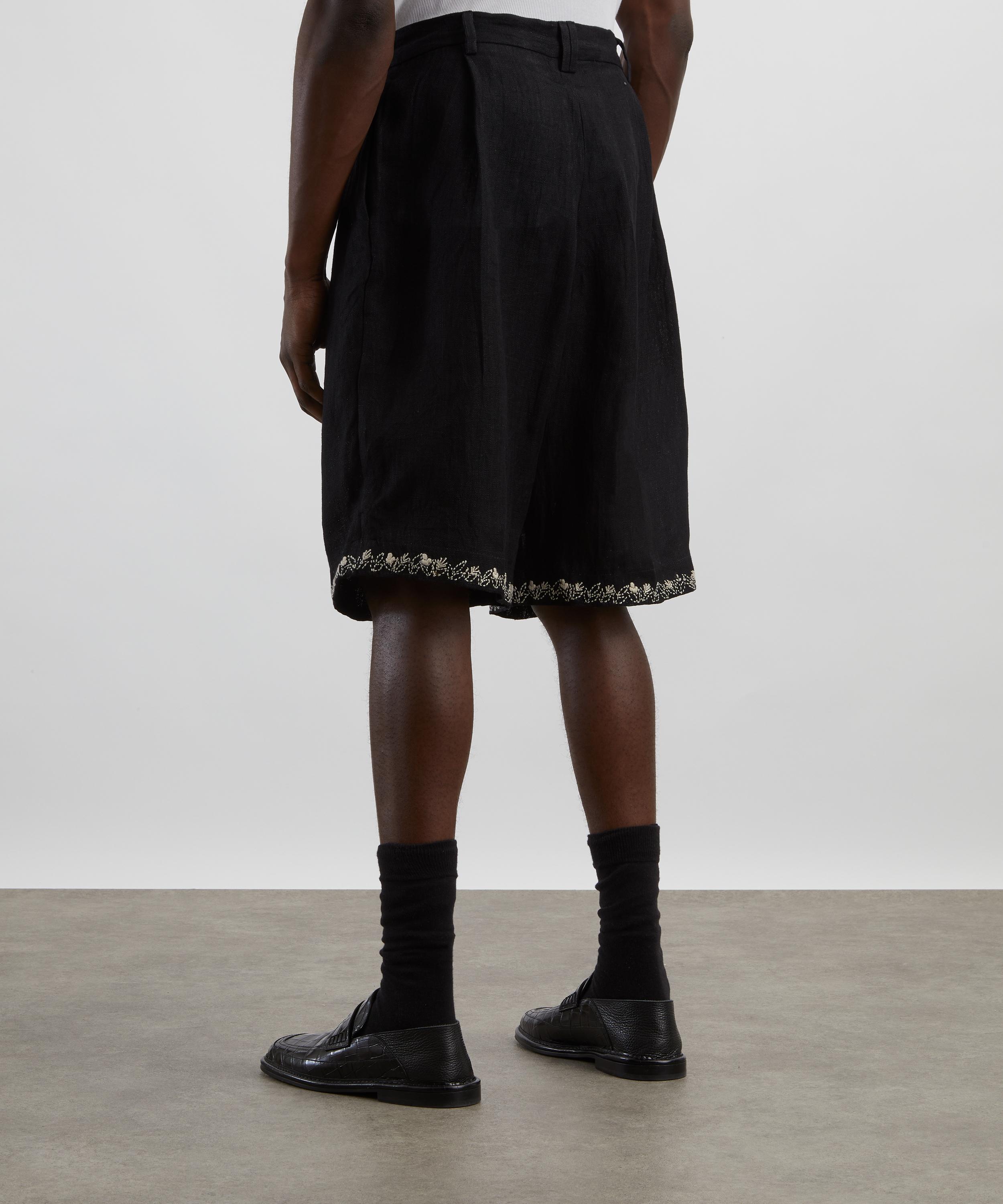 Kartik Research - Linen Pleated Shorts image number 3