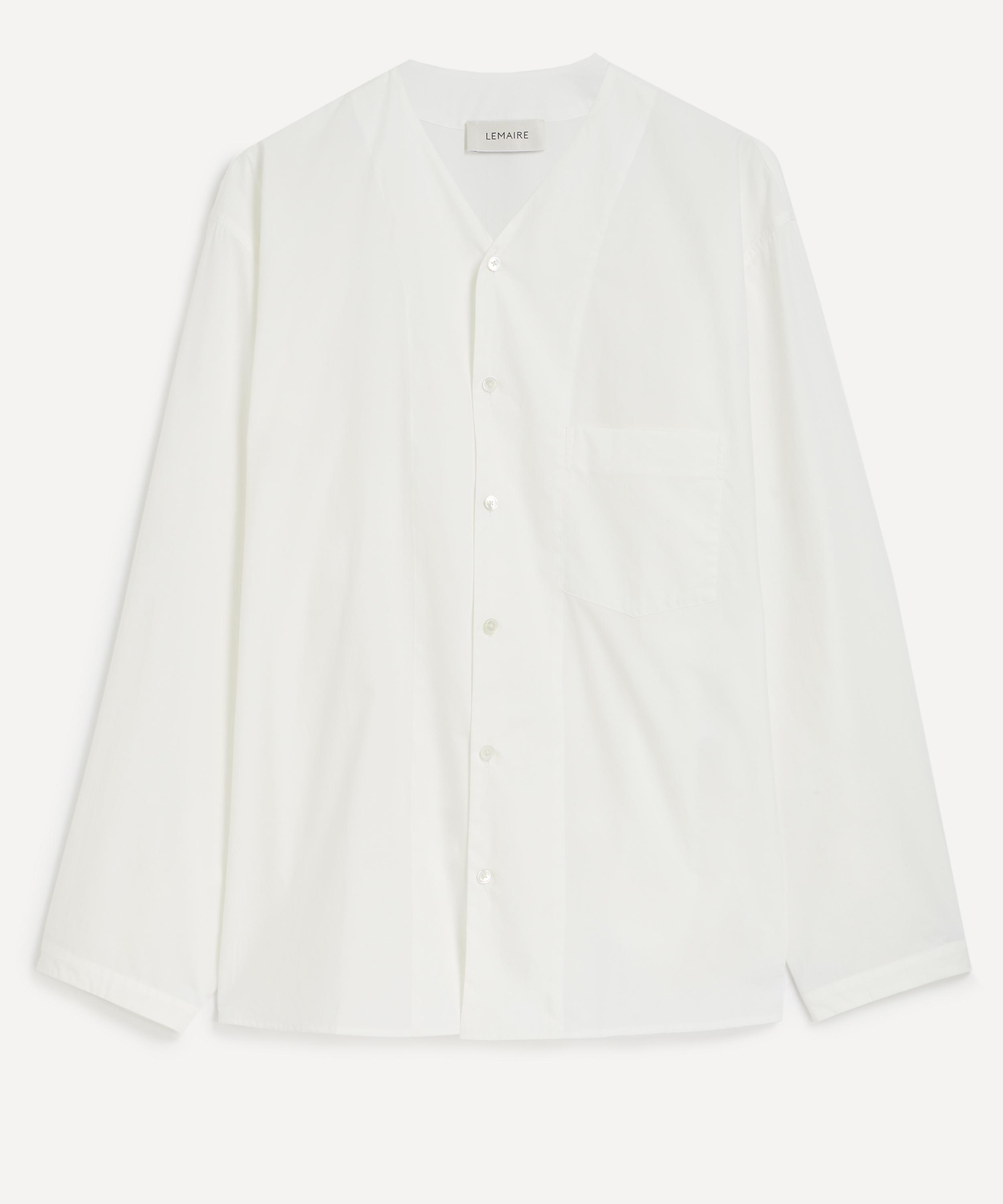 Lemaire - V-Neck Cotton Poplin Shirt image number 0