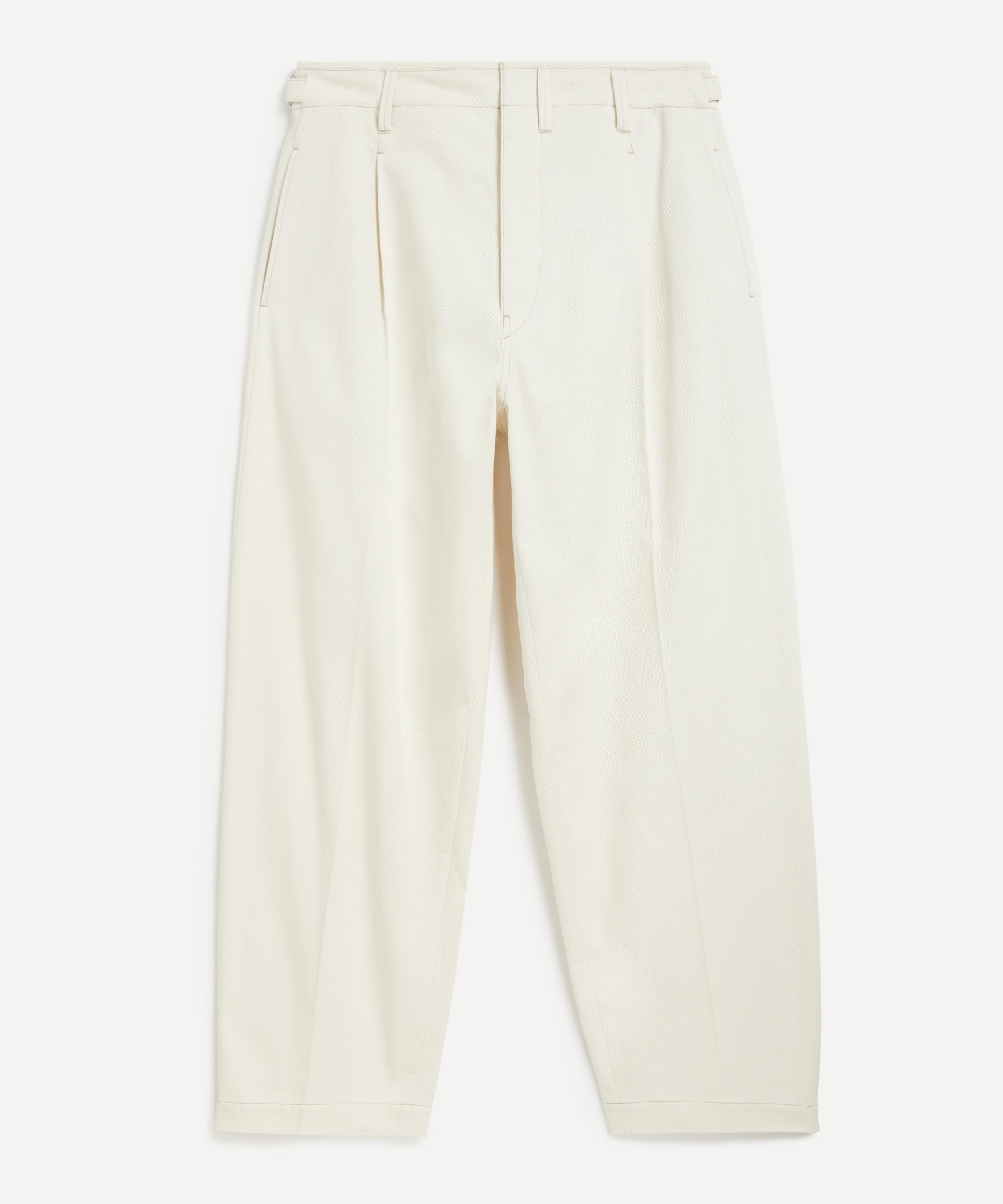 Lemaire - Creamy White Pleated Carrot Trousers image number 0