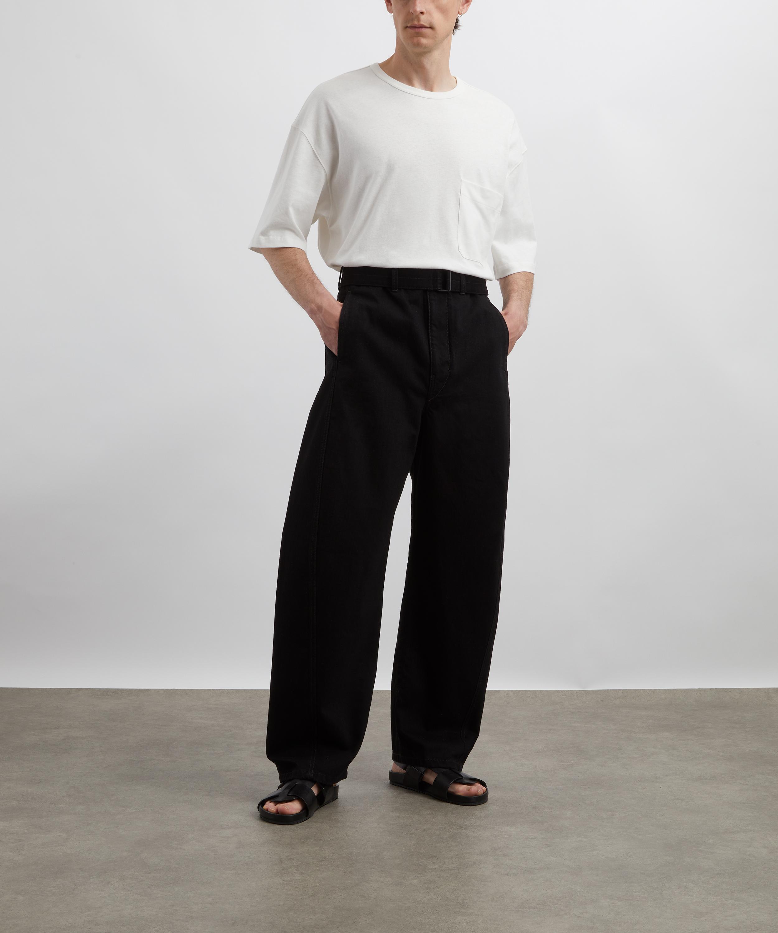Lemaire - Twisted Belted Heavy Black Denim Trousers image number 1