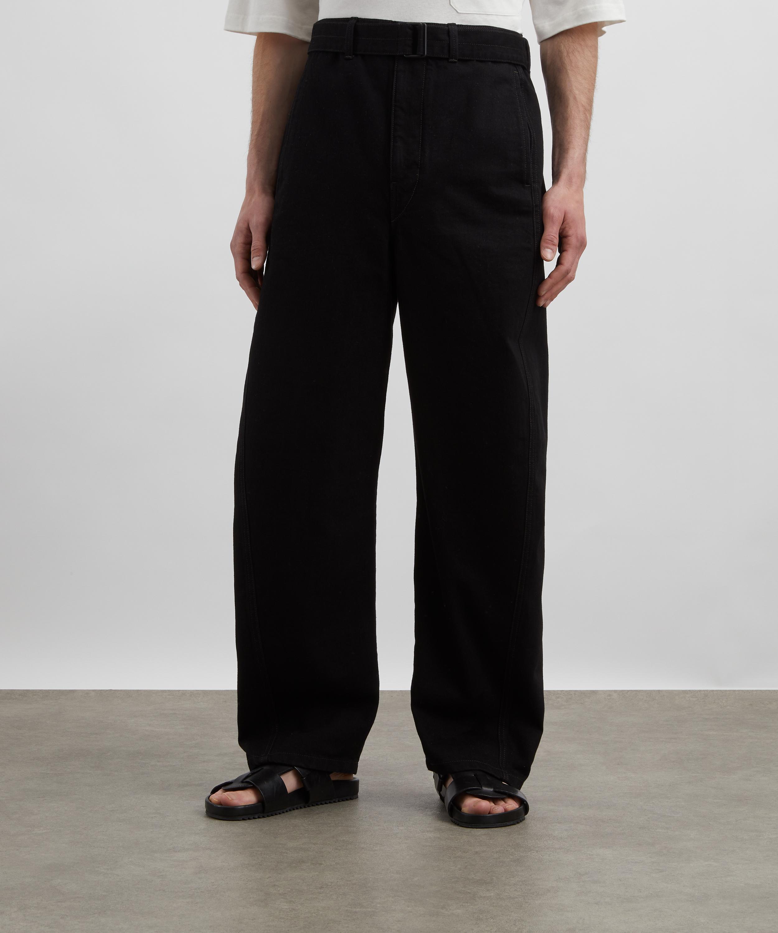 Lemaire - Twisted Belted Heavy Black Denim Trousers image number 2