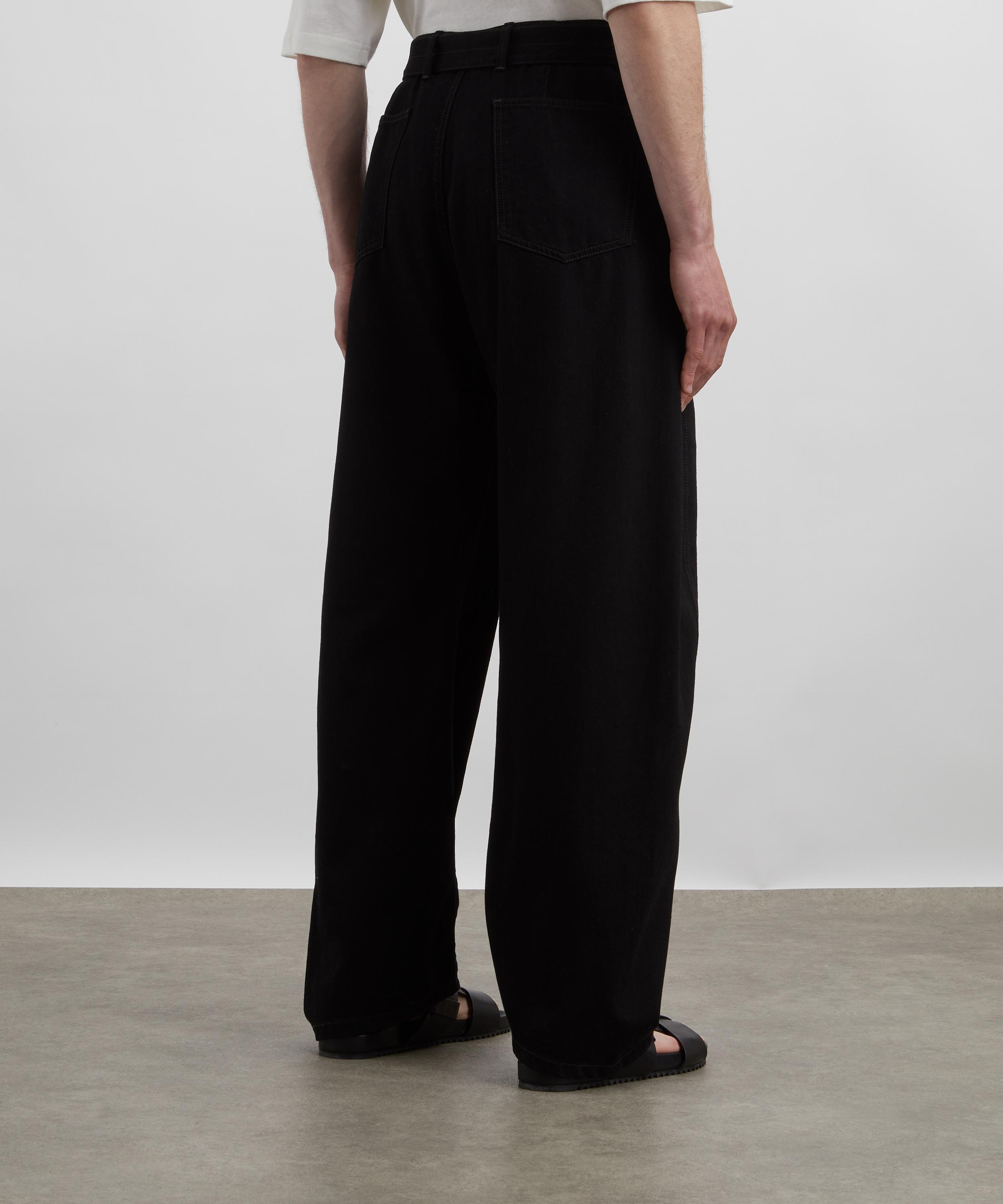 Lemaire - Twisted Belted Heavy Black Denim Trousers image number 3