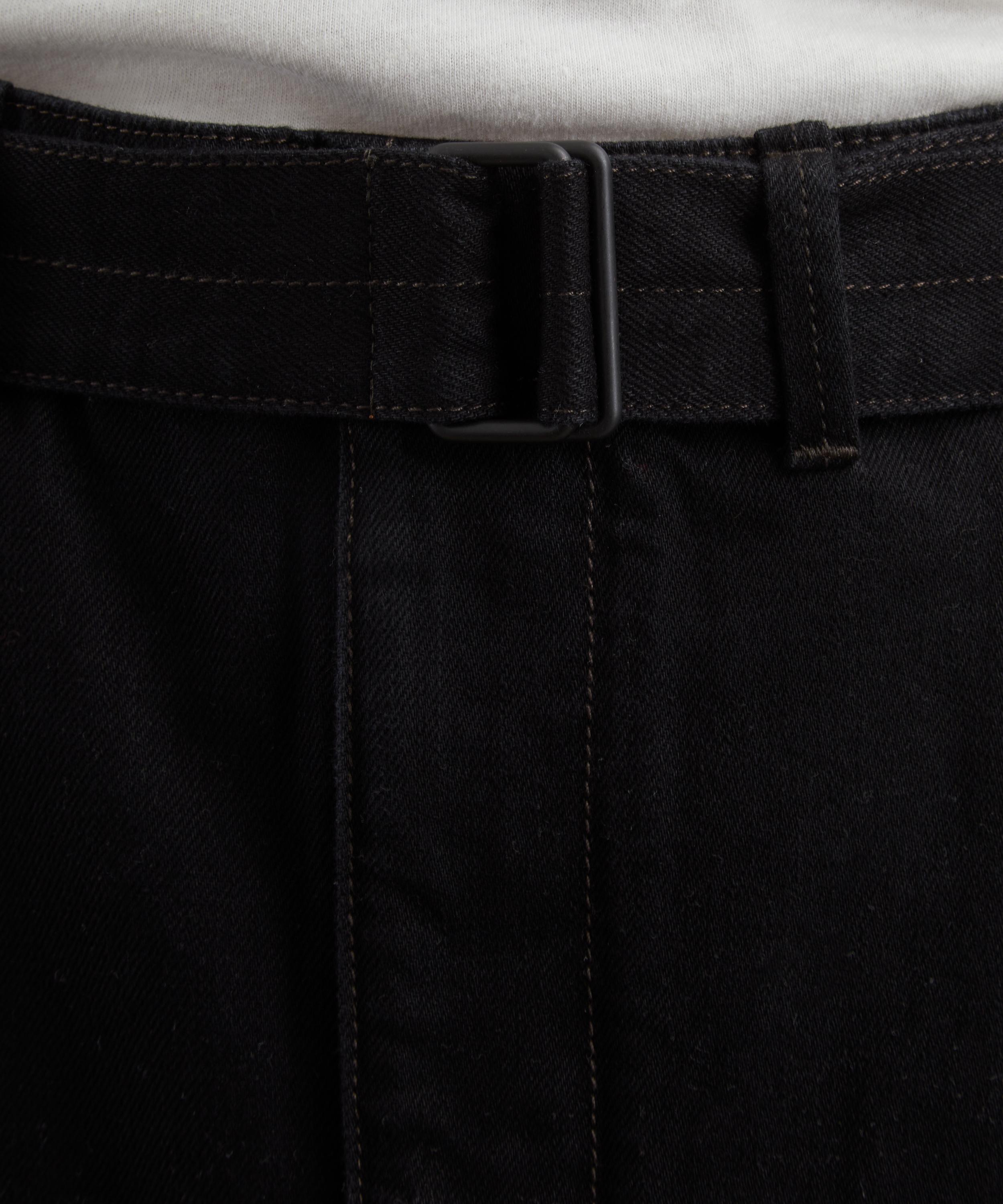 Lemaire - Twisted Belted Heavy Black Denim Trousers image number 4