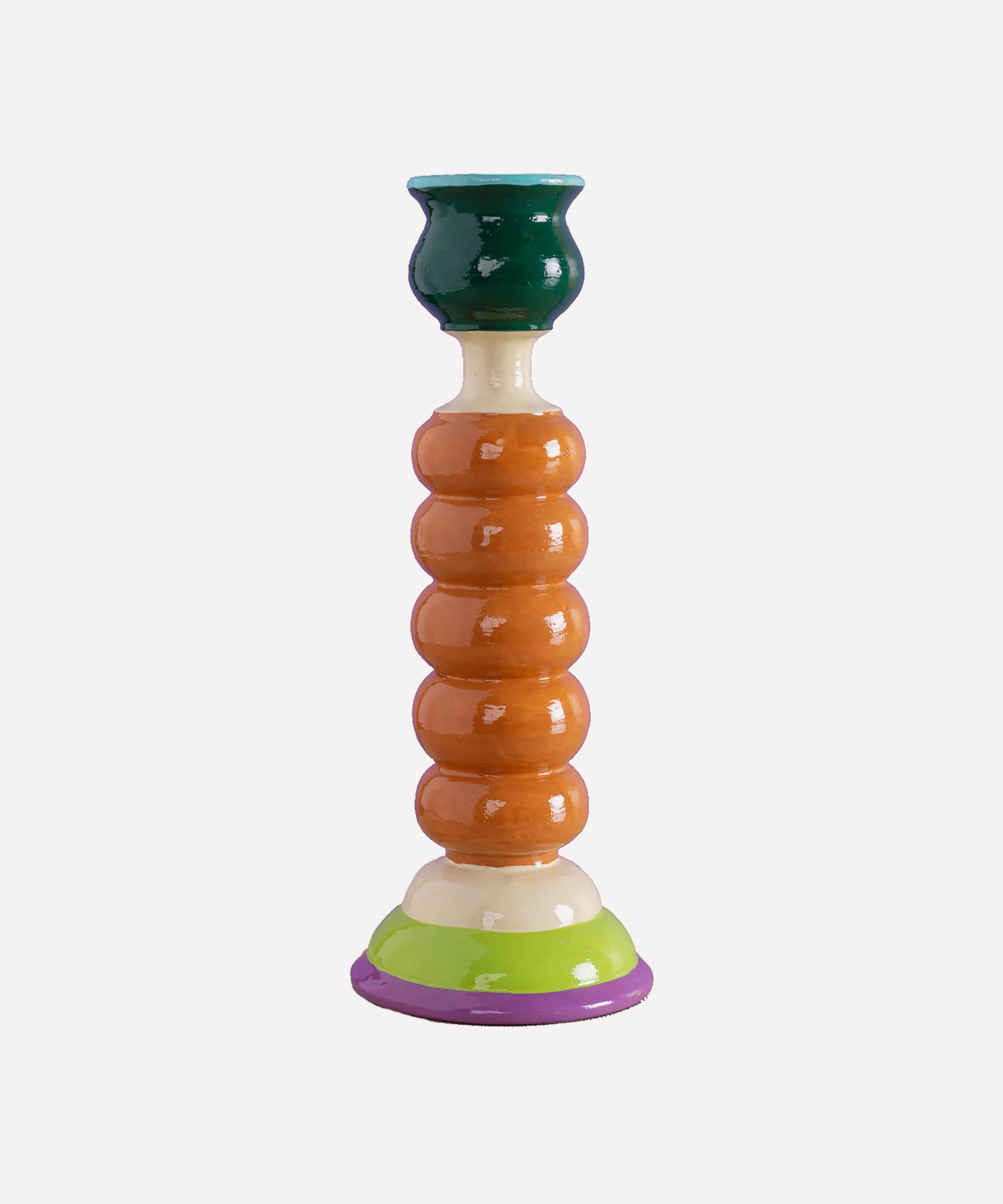 Ian Snow - Bright Tones Wooden Candlestick