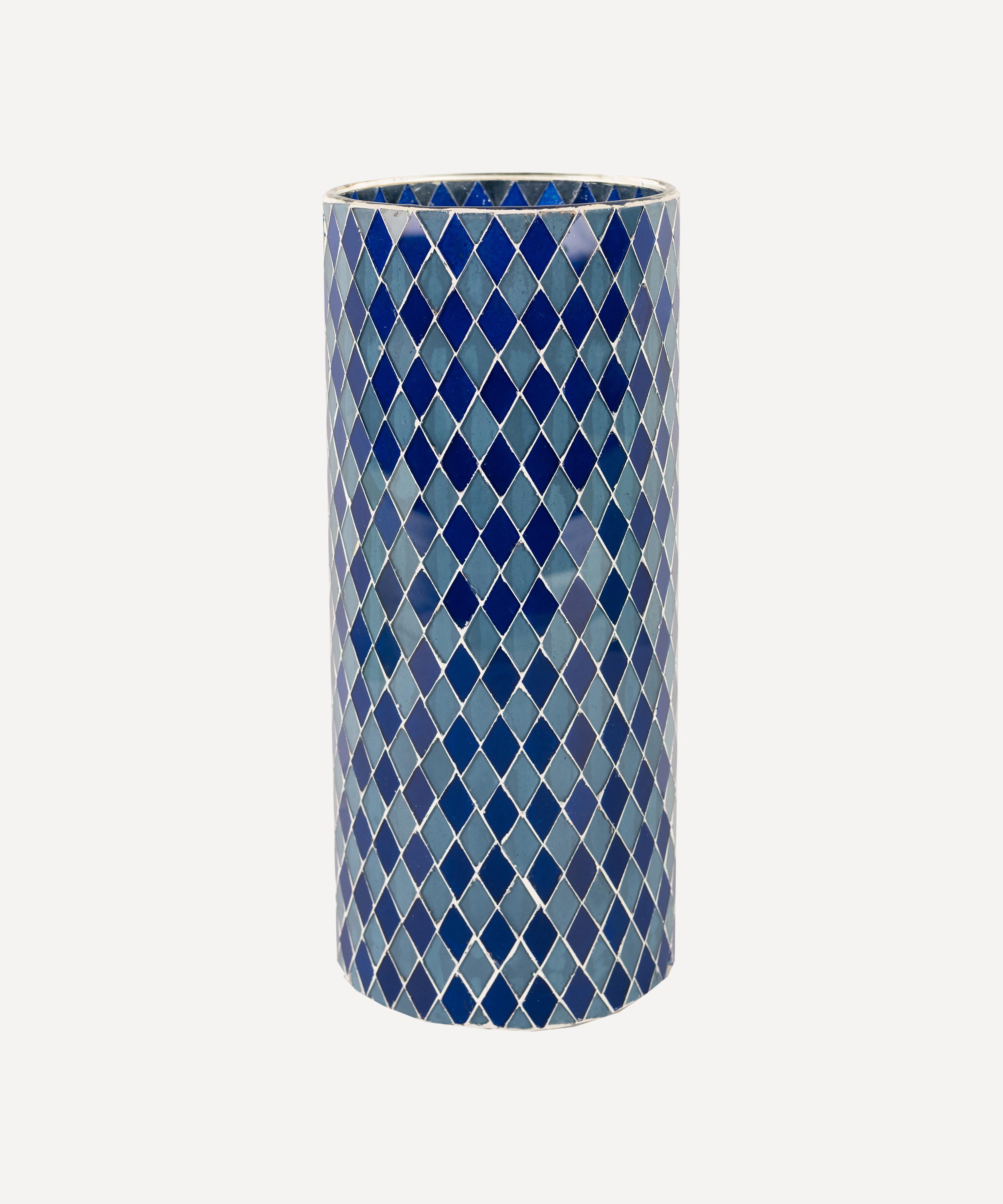 Ian Snow - Blue Mosaic Glass Vase image number 0