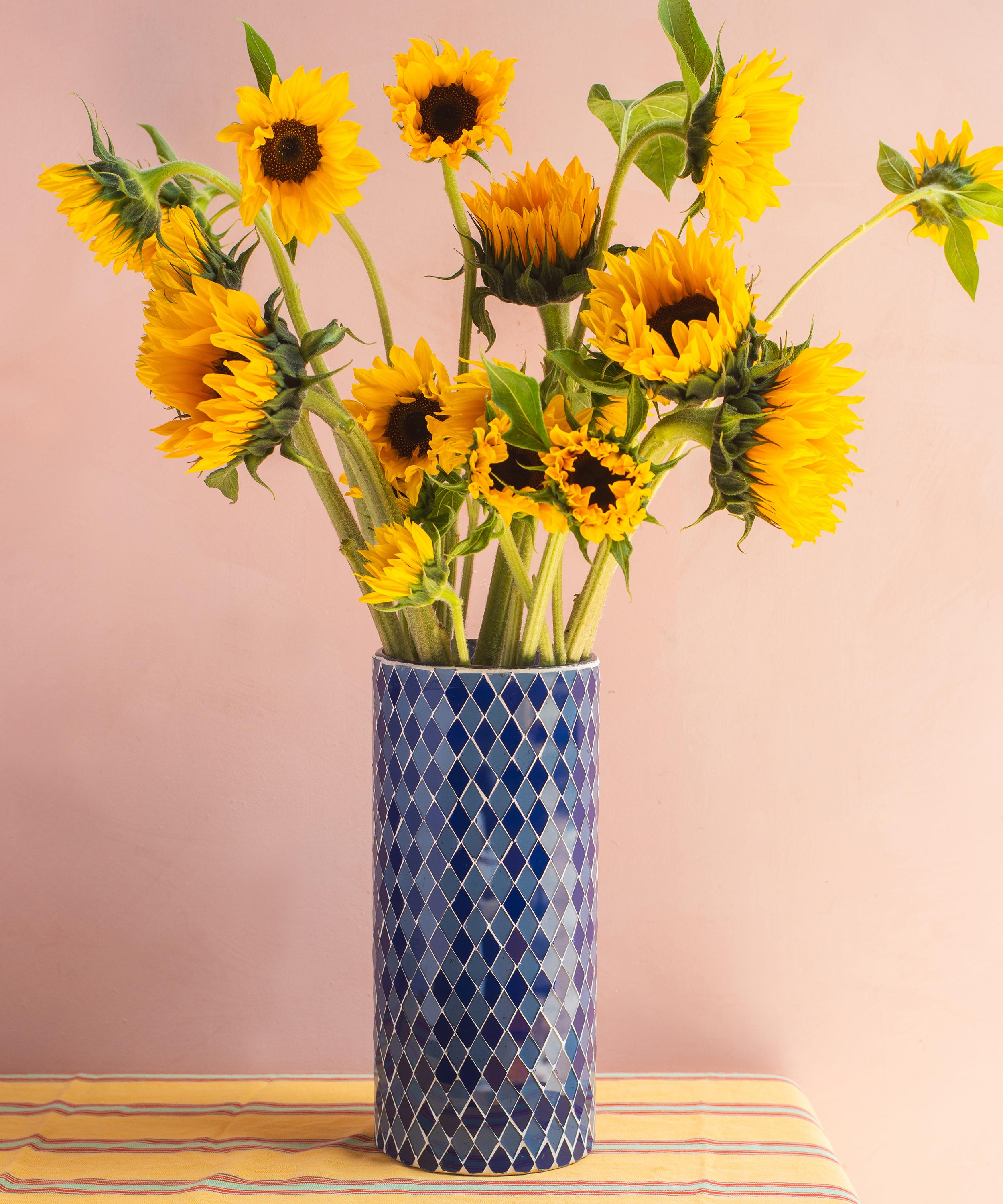 Ian Snow - Blue Mosaic Glass Vase image number 1