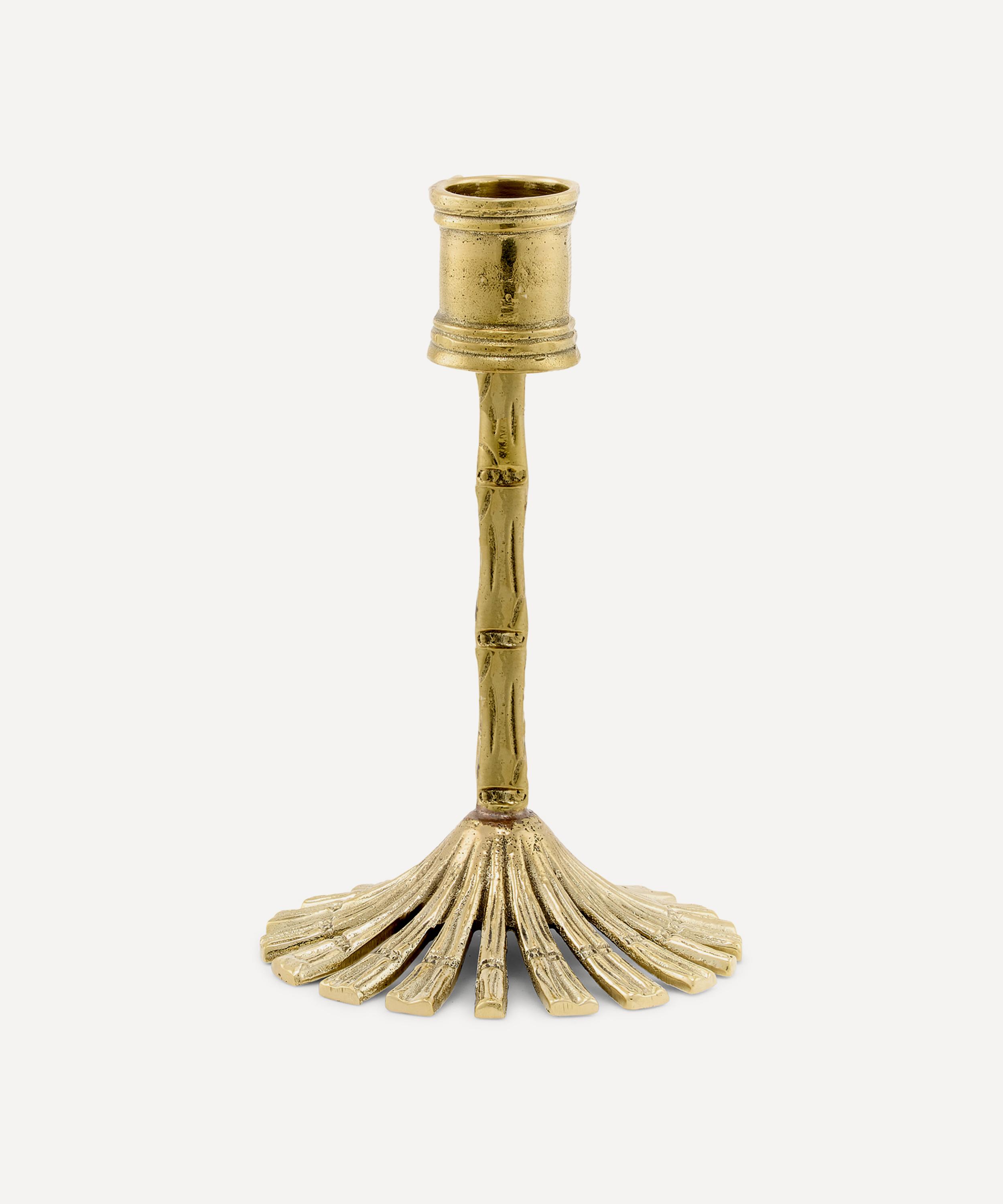 Doing Goods - Brass Bamboo Short Candle Holder image number 0