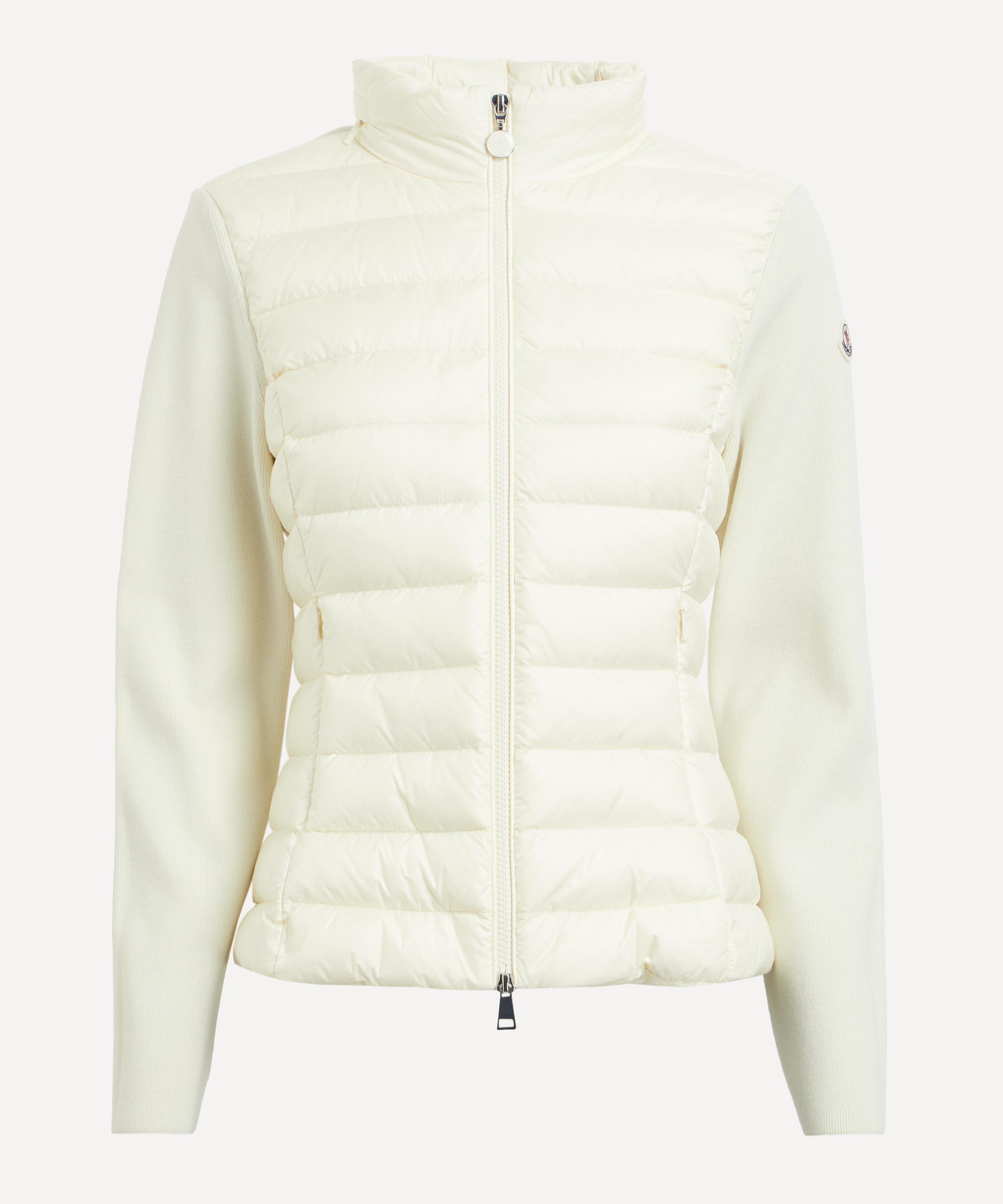Moncler - White Ivory Padded Wool Zip-Up Cardigan image number 0