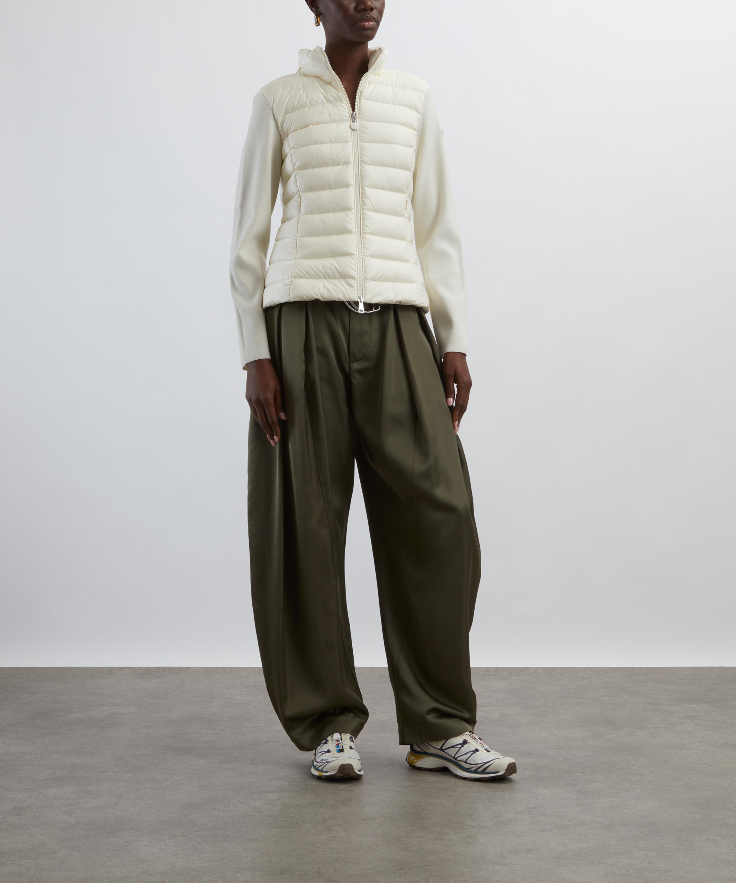 Moncler - White Ivory Padded Wool Zip-Up Cardigan image number 1