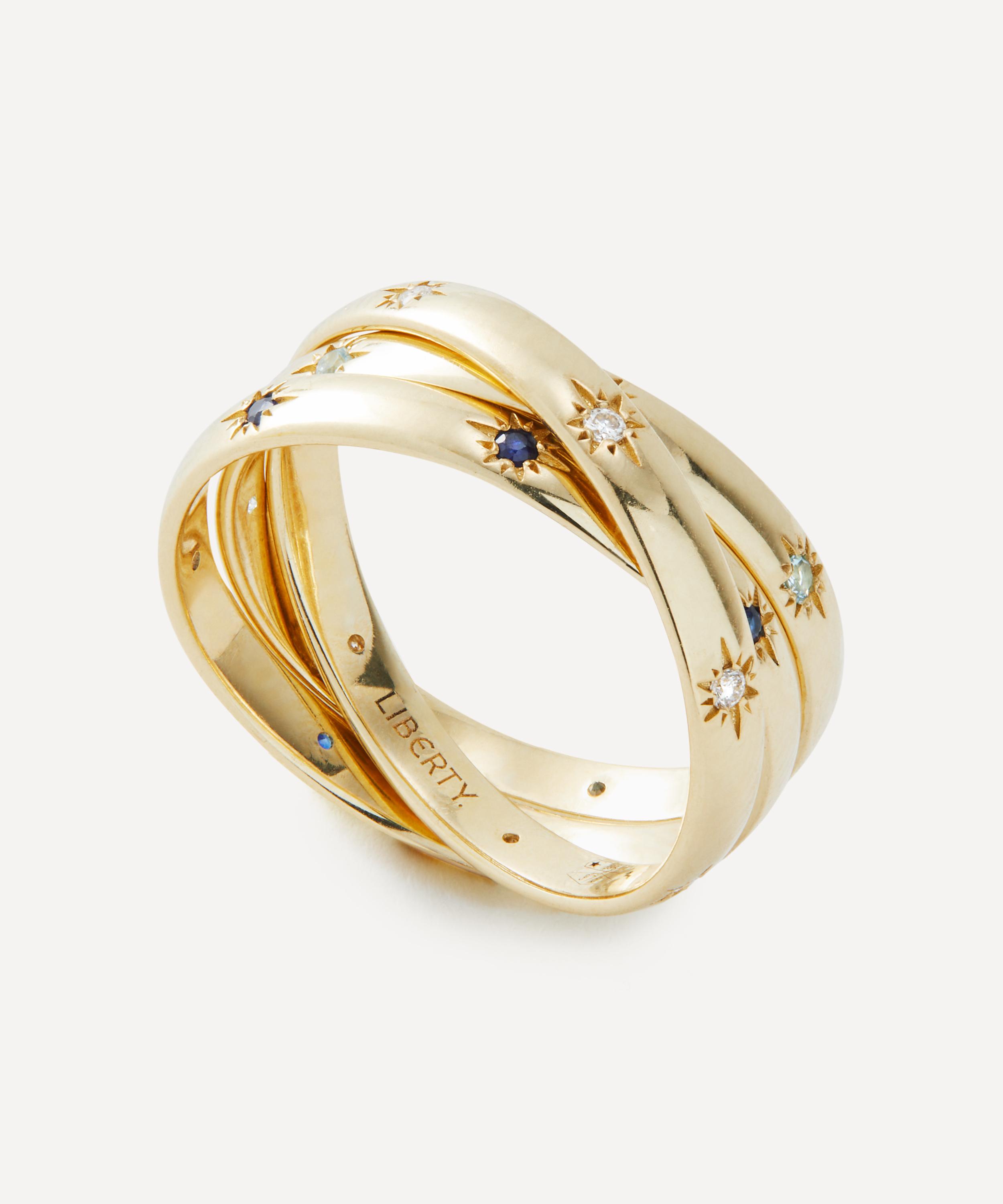 Liberty - 9ct Gold Ianthe Star Trilogy Diamond Ring