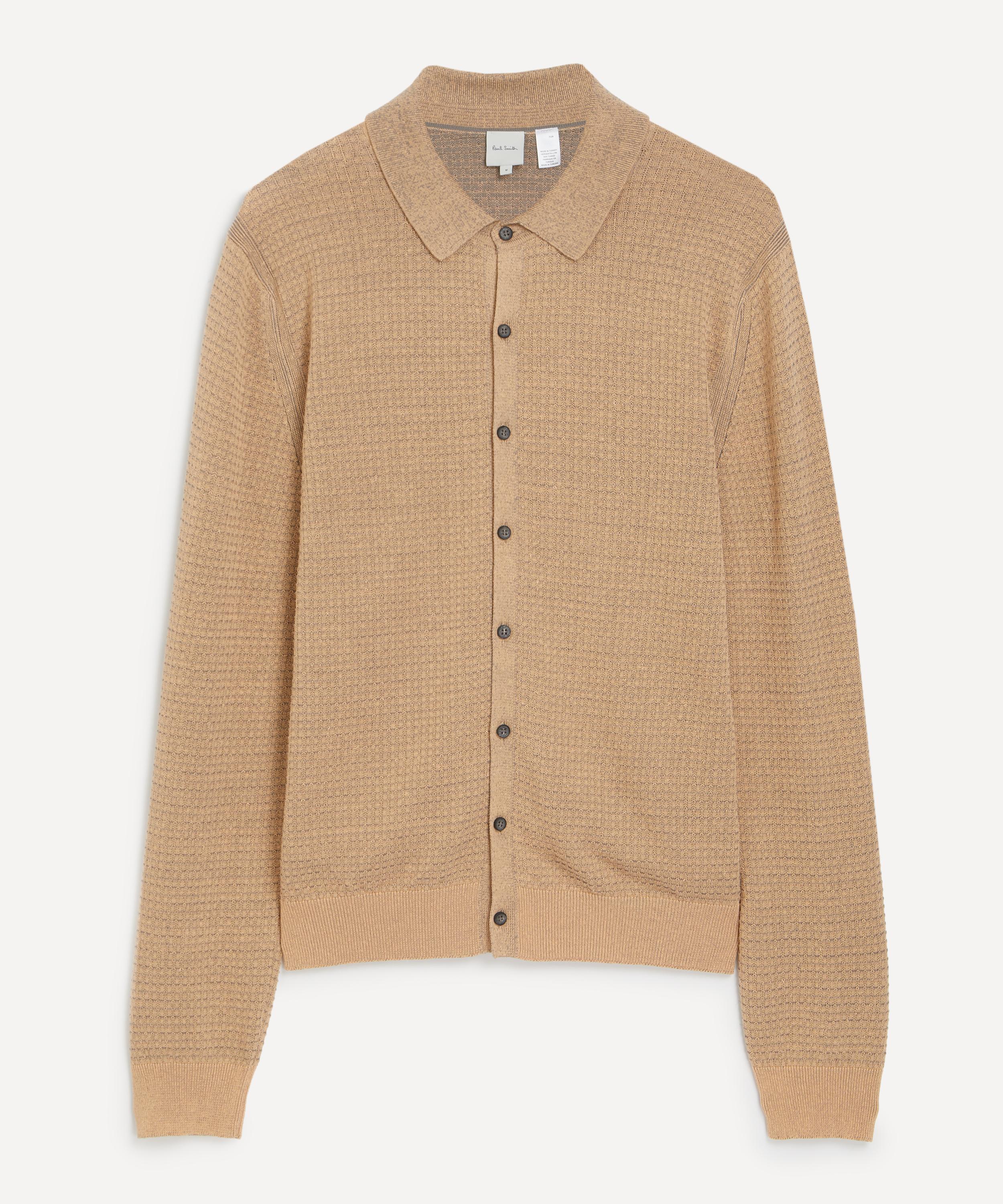 Paul Smith - Beige Cotton-Linen Waffle-Stitch Cardigan image number 0