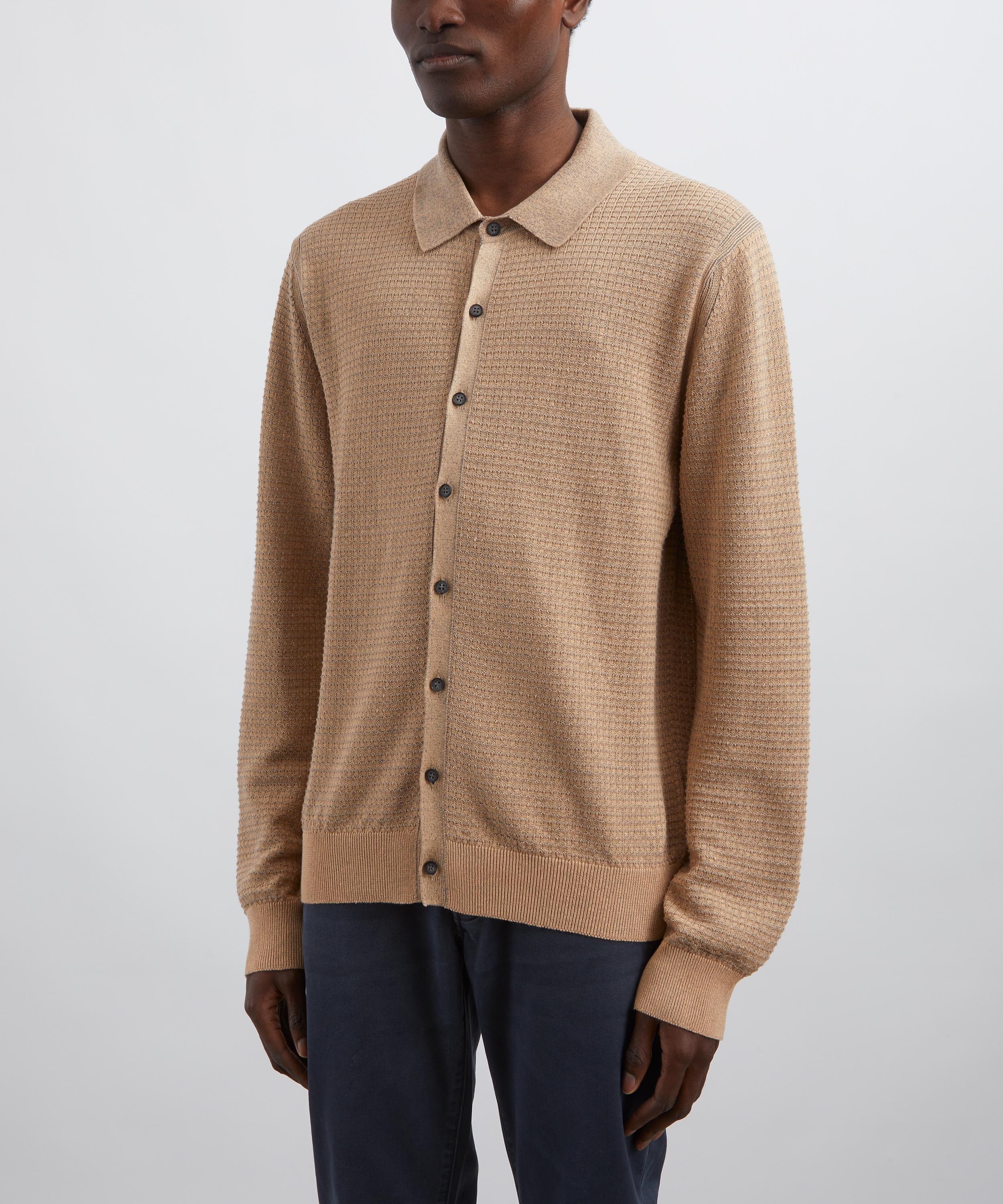 Paul Smith - Beige Cotton-Linen Waffle-Stitch Cardigan image number 2