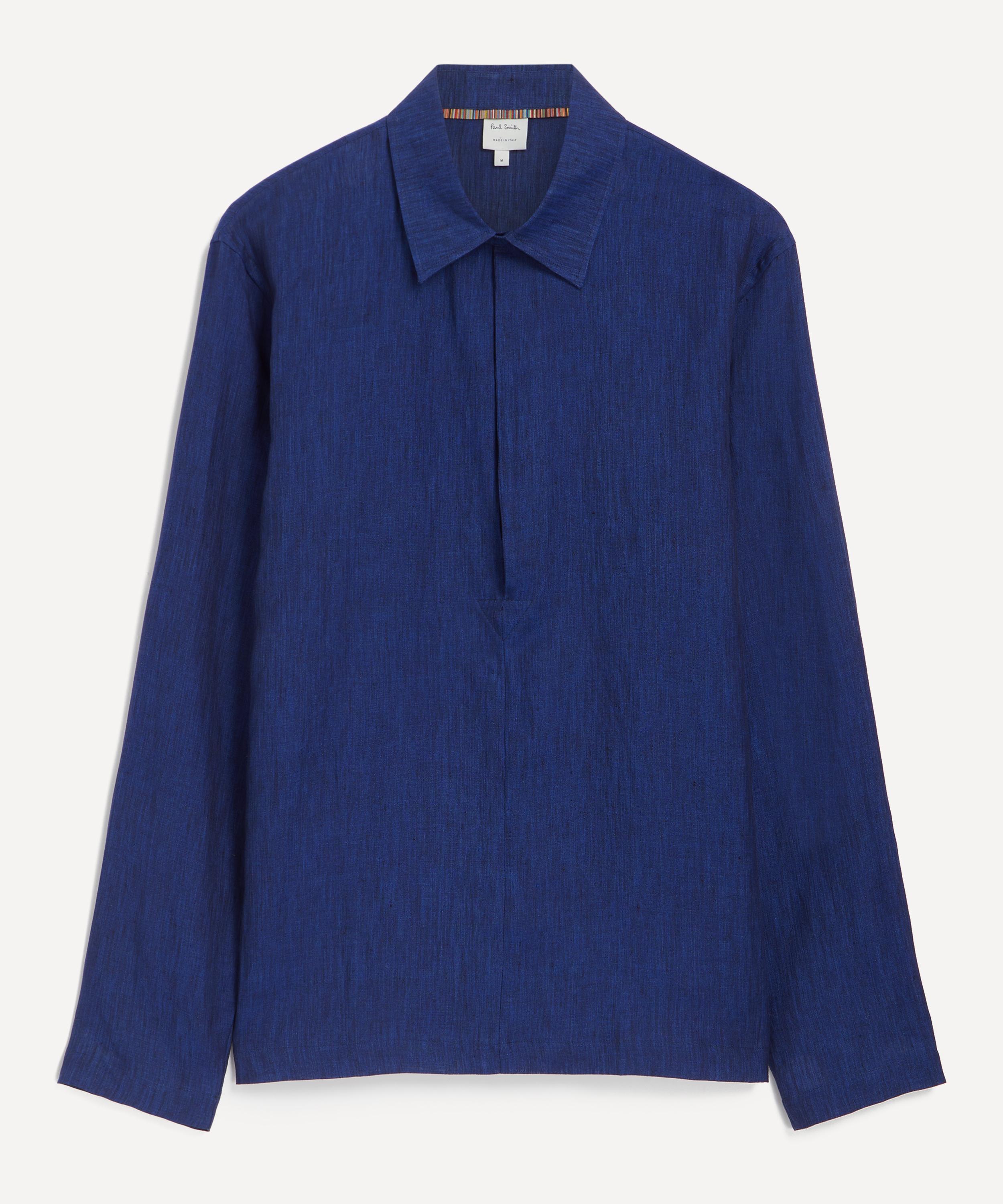Paul Smith - Indigo Linen Popover Shirt image number 0