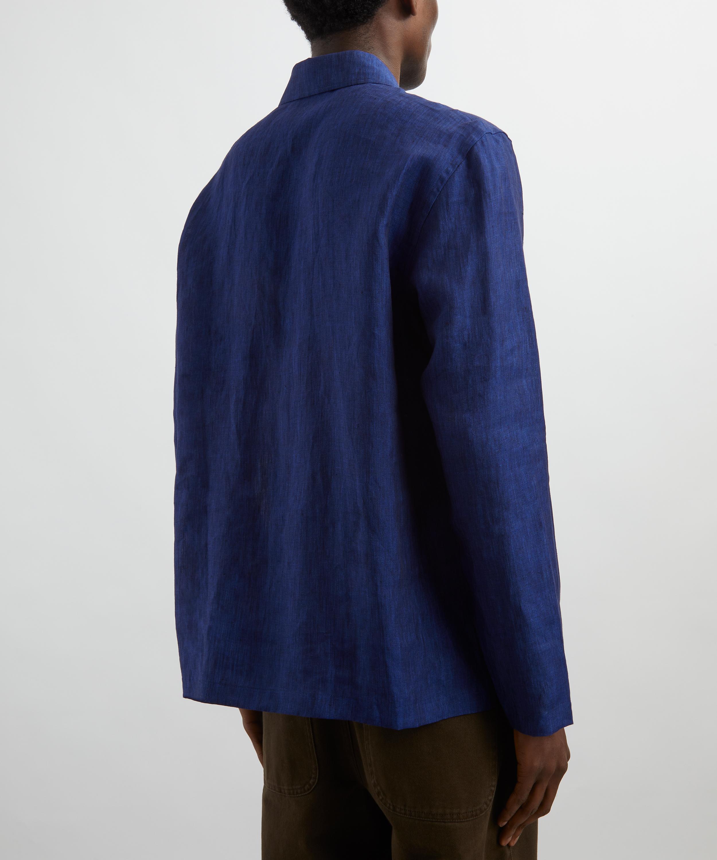 Paul Smith - Indigo Linen Popover Shirt image number 3