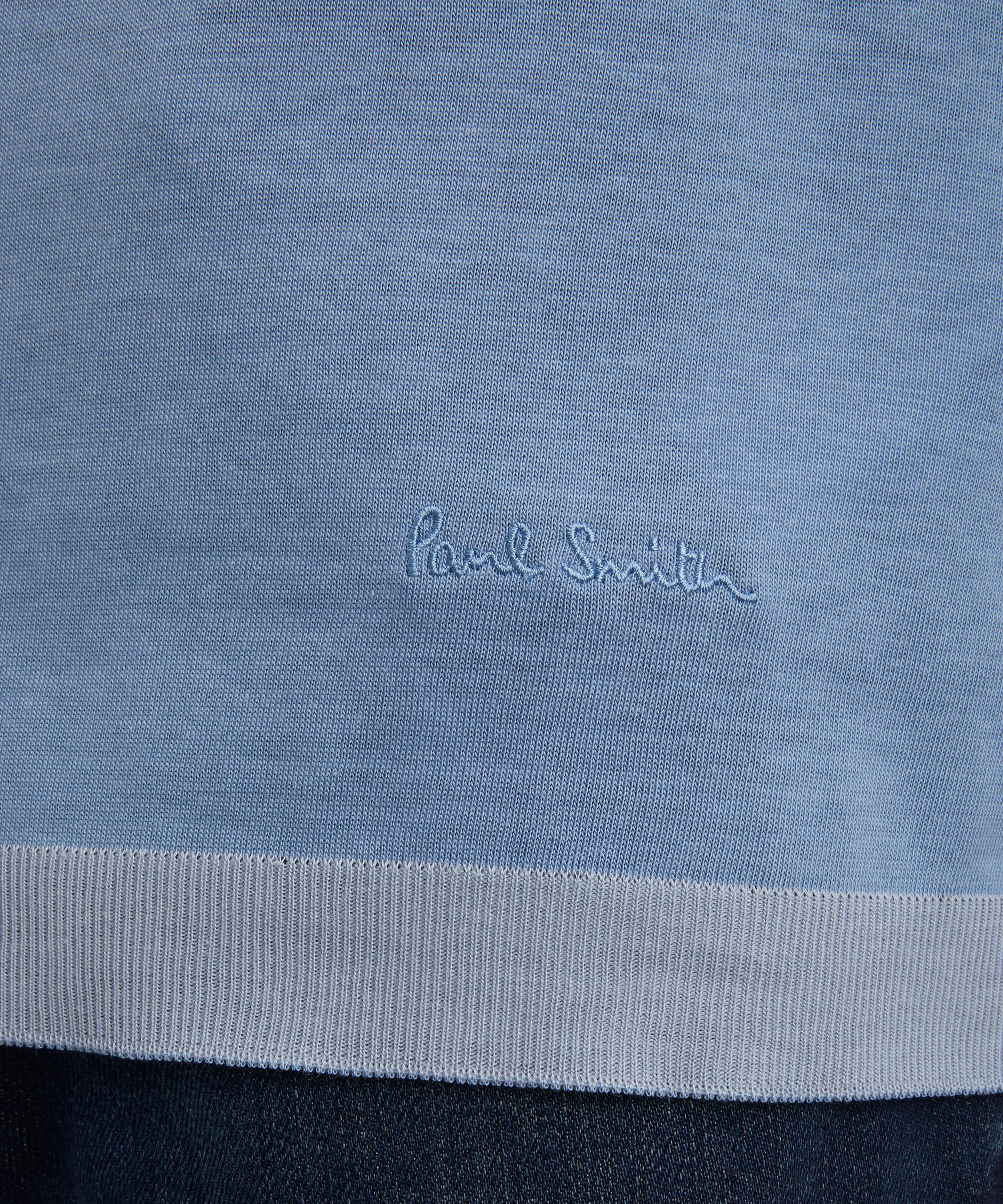 Paul Smith - Blue Lyocell-Cotton Knit T-Shirt image number 4