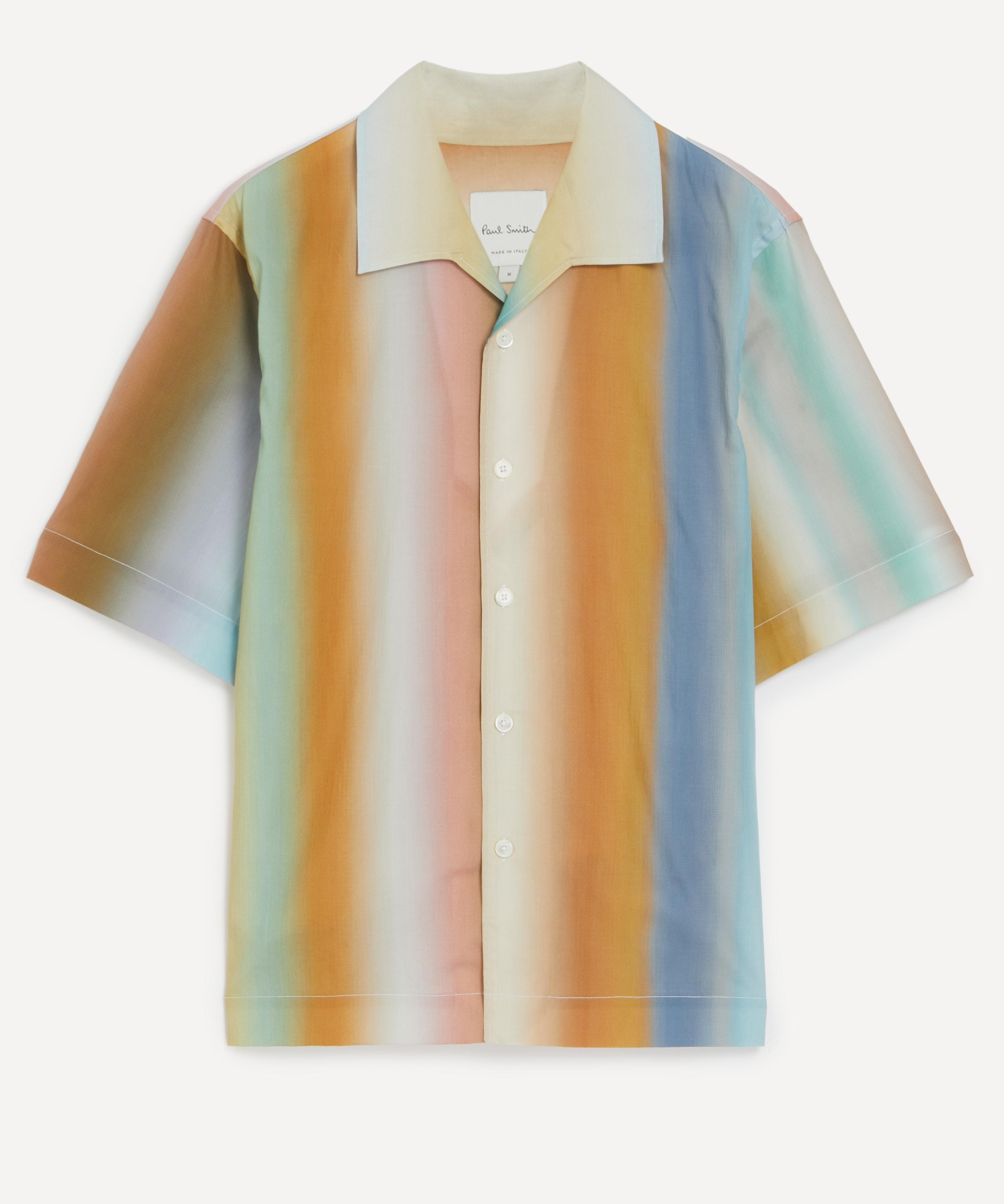 Paul Smith - Smith Stripe lyocell-Cotton Short-Sleeve Shirt image number 0