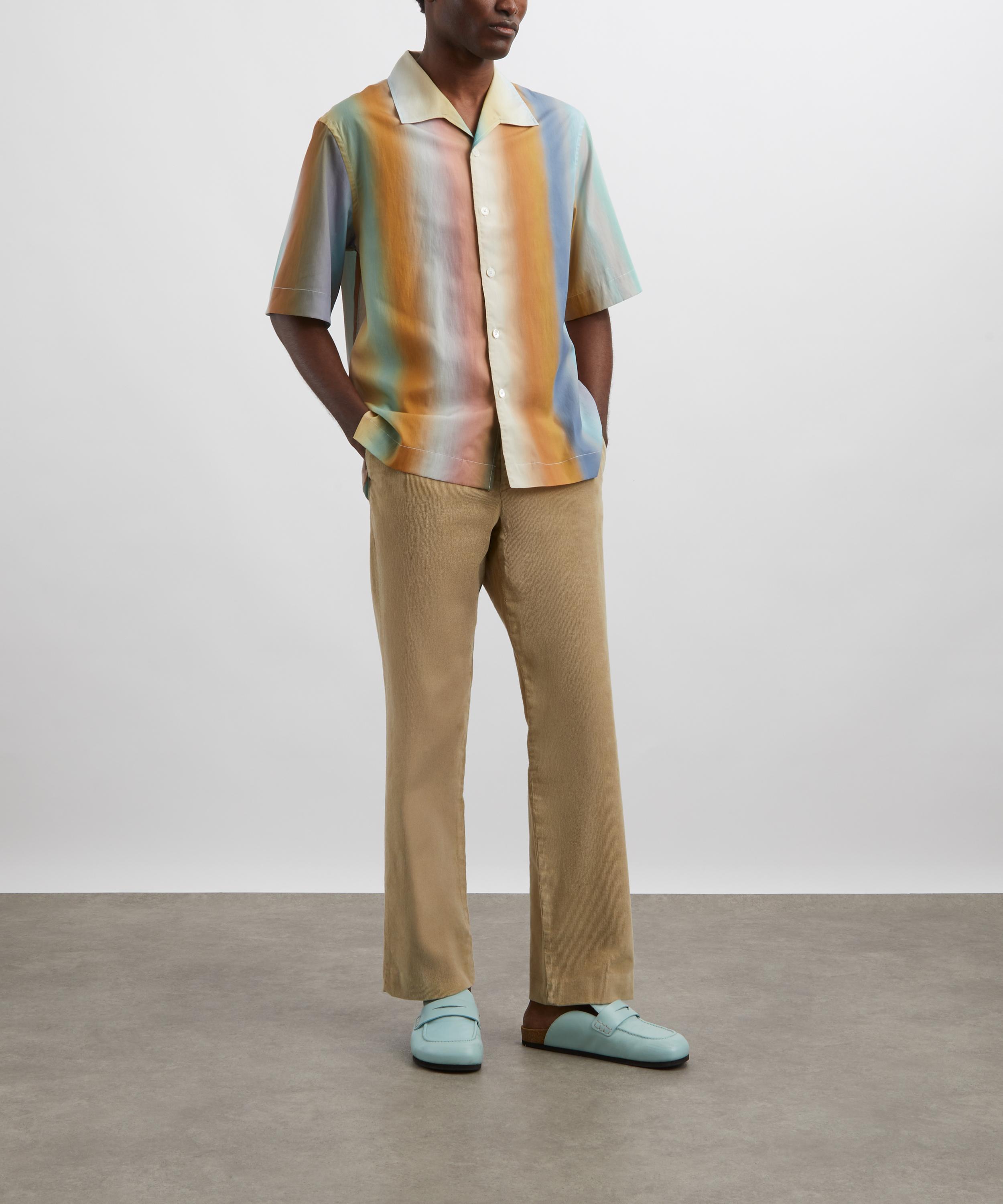 Paul Smith - Smith Stripe lyocell-Cotton Short-Sleeve Shirt image number 1