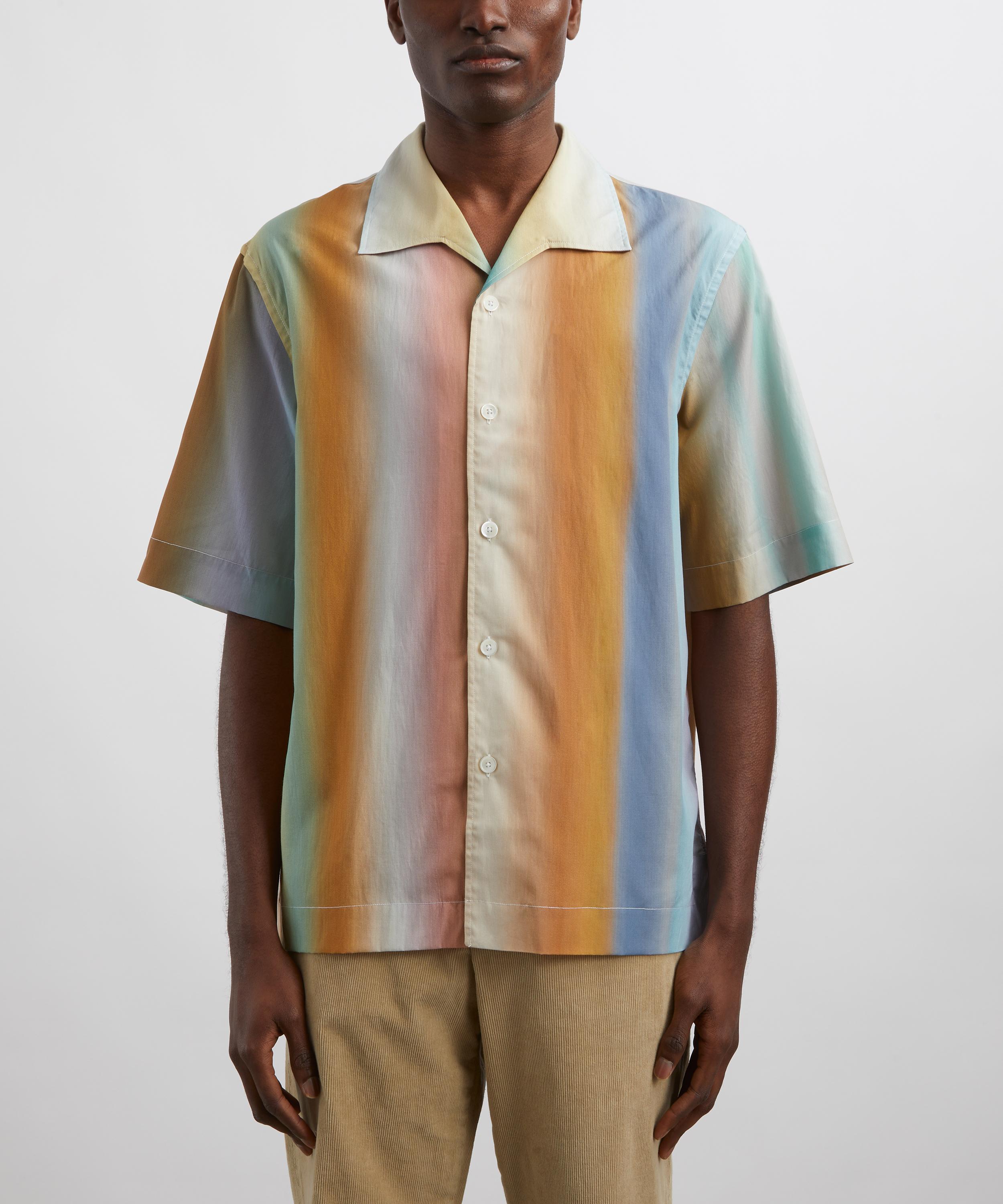 Paul Smith - Smith Stripe lyocell-Cotton Short-Sleeve Shirt image number 2