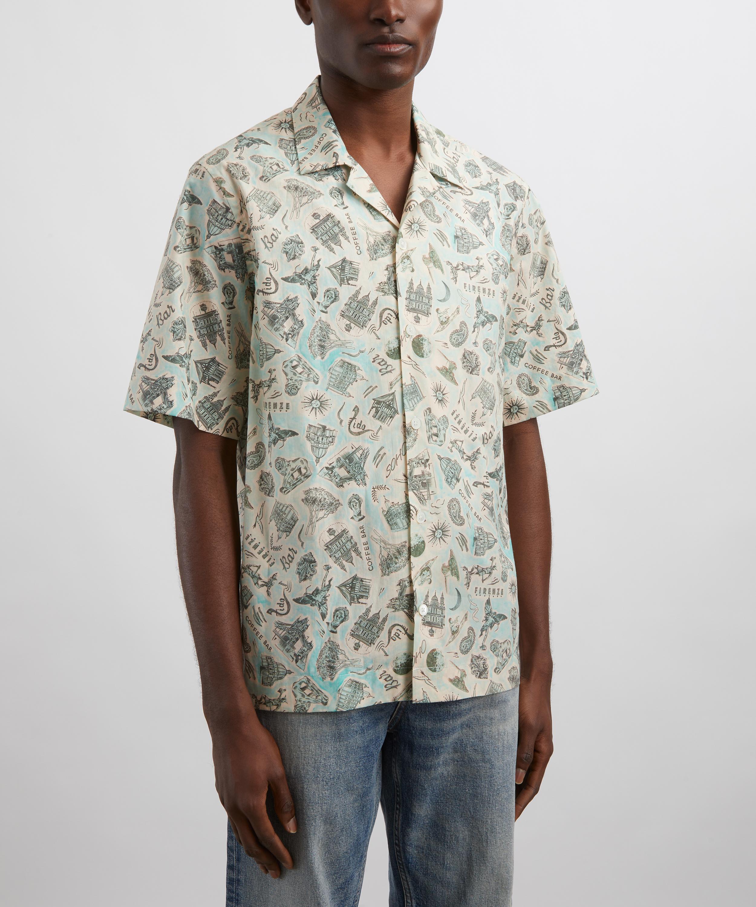 Paul Smith - Green Souvenir Short-Sleeve Cotton Shirt image number 2