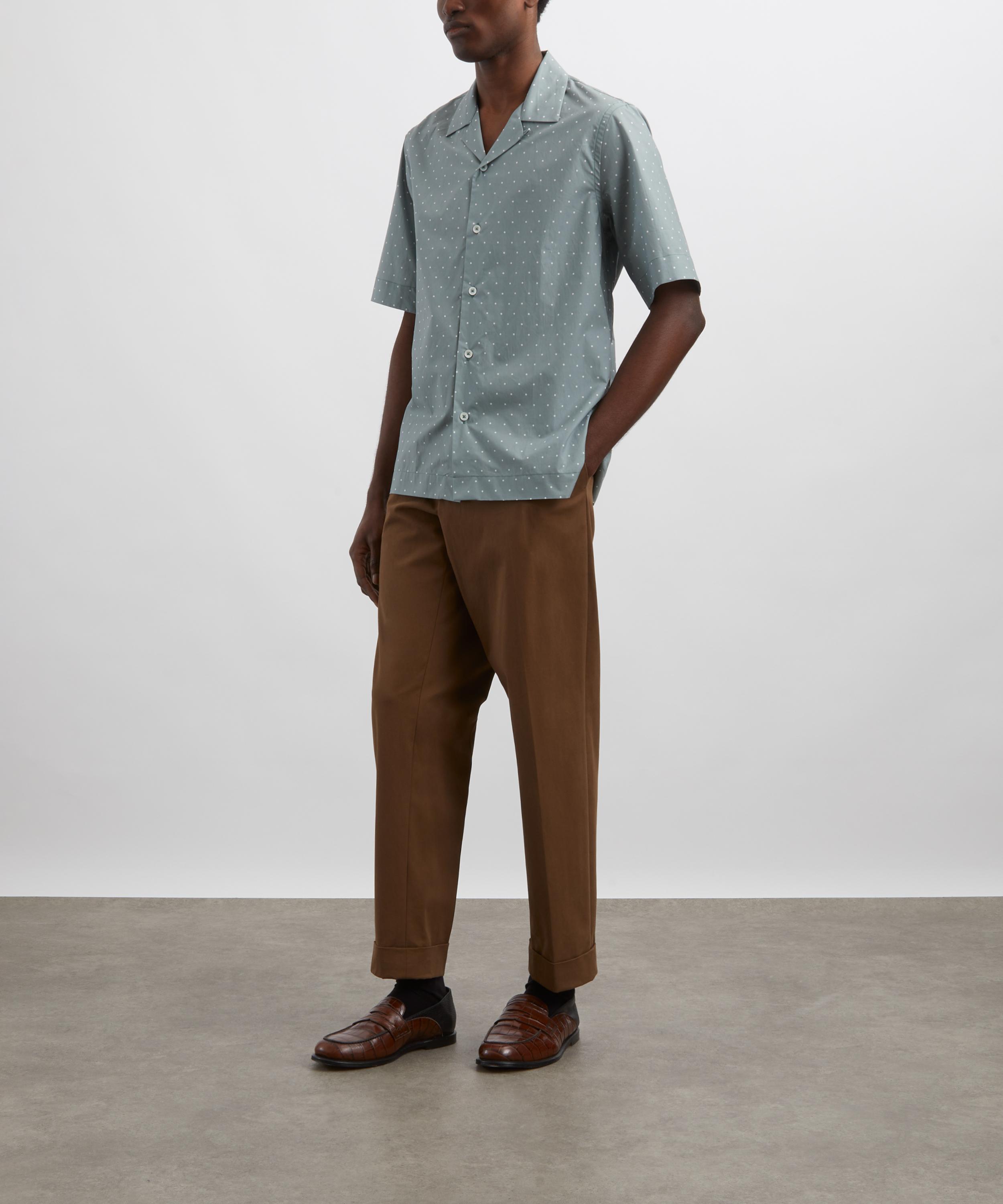 Paul Smith - Green Polkadot Short-Sleeve Cotton Shirt image number 1