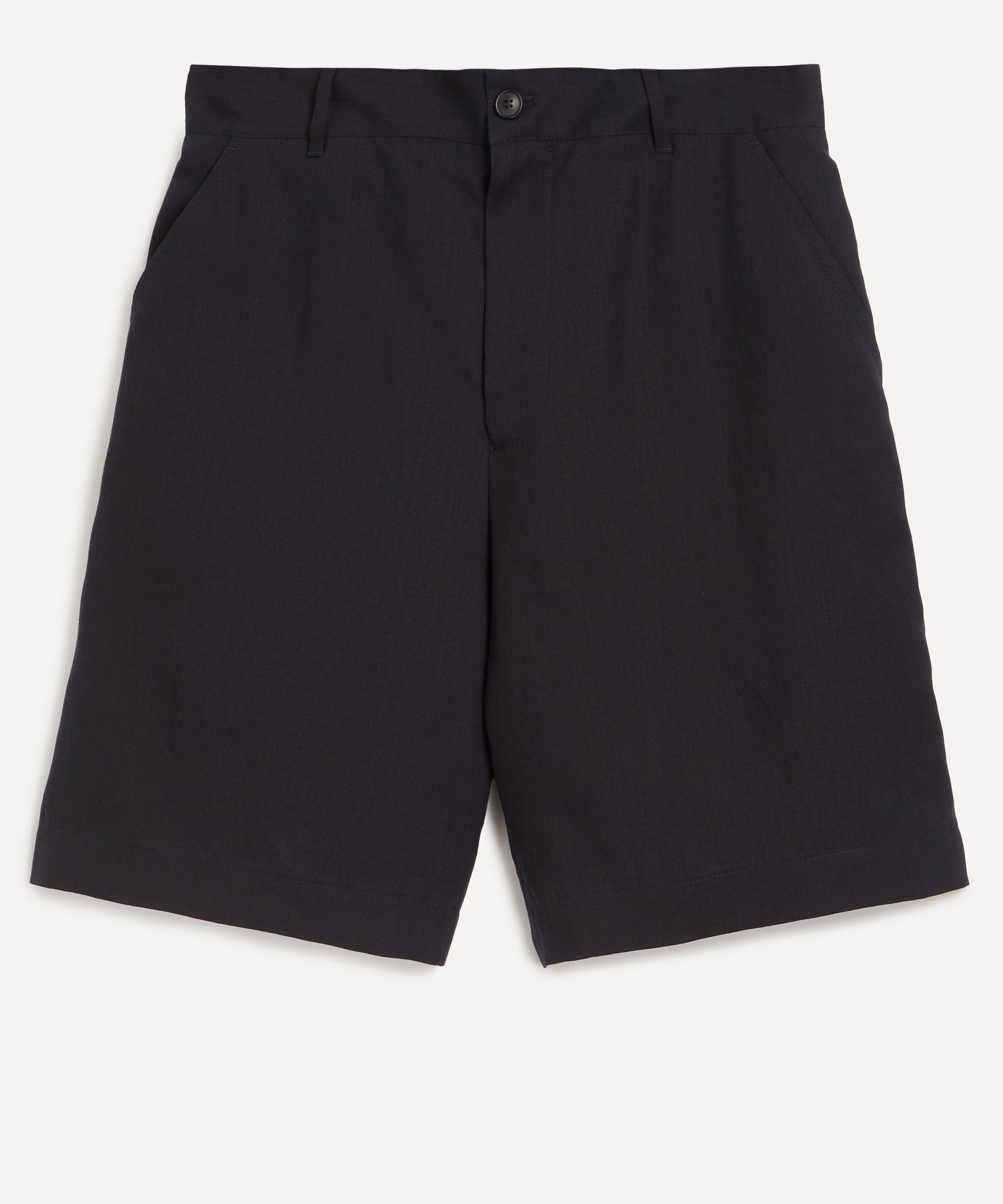 Paul Smith - Navy Elasticated Waist Linen Shorts image number 0