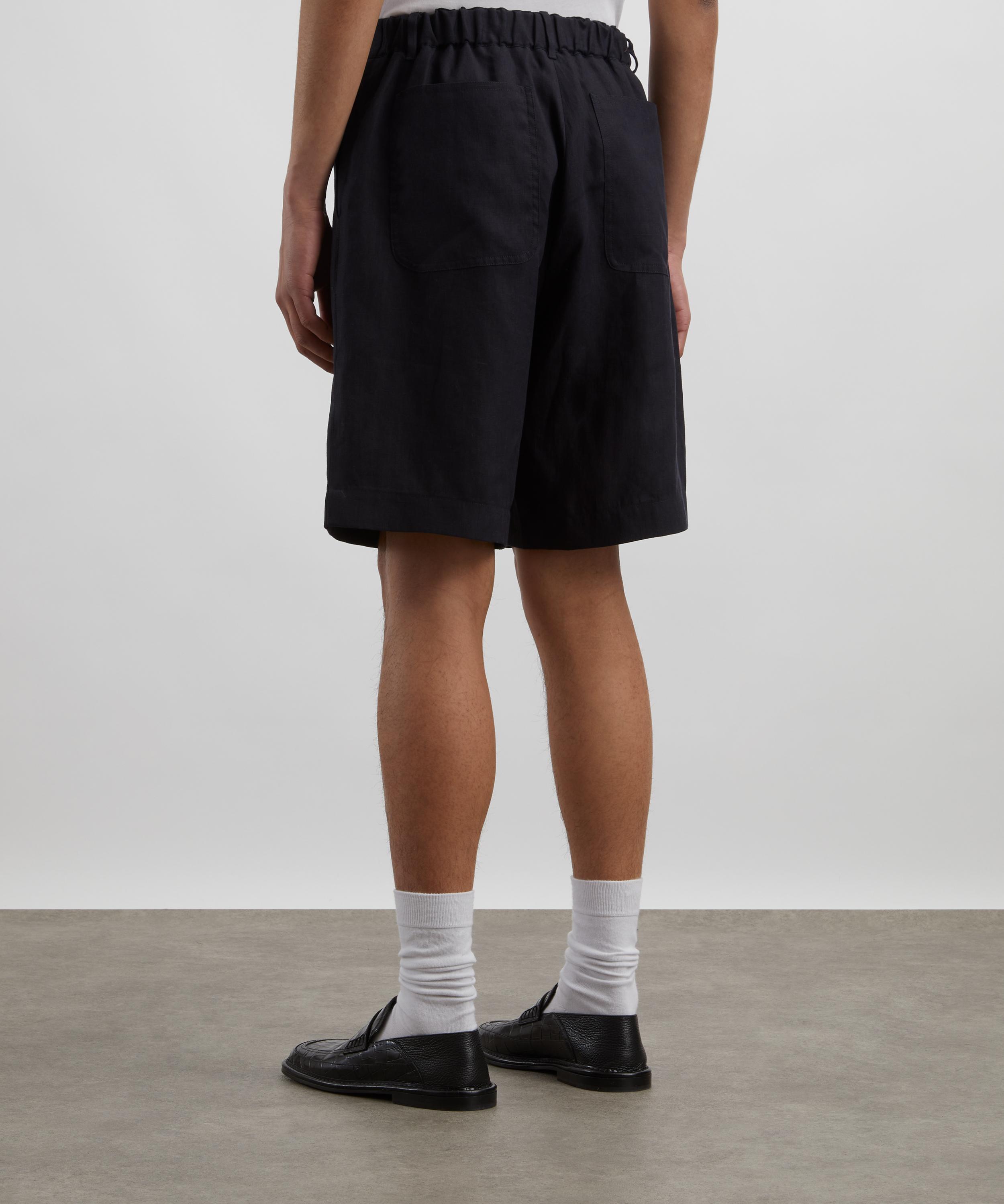Paul Smith - Navy Elasticated Waist Linen Shorts image number 3