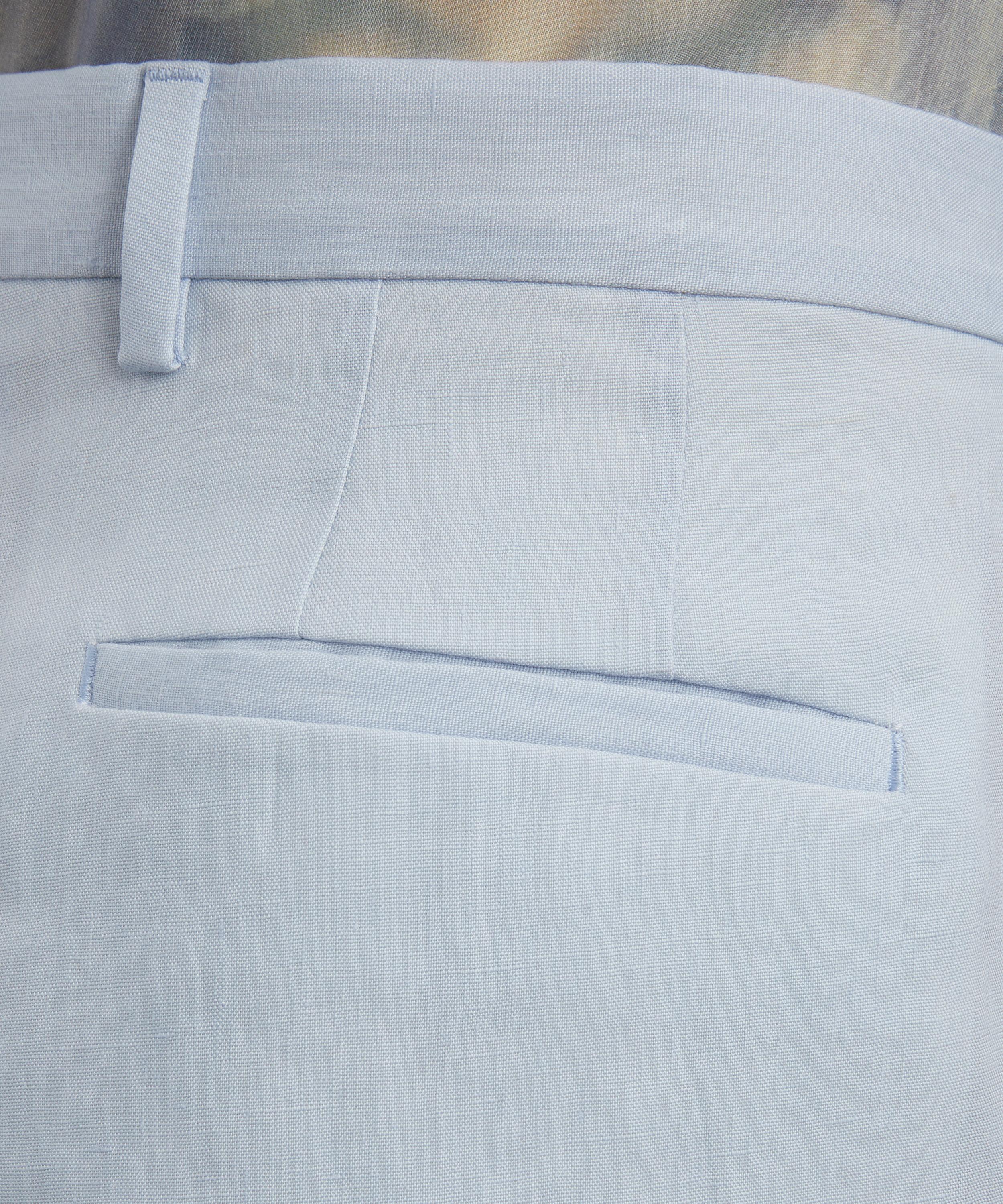 Paul Smith - Light Blue Linen Tapered-Fit Trousers image number 4