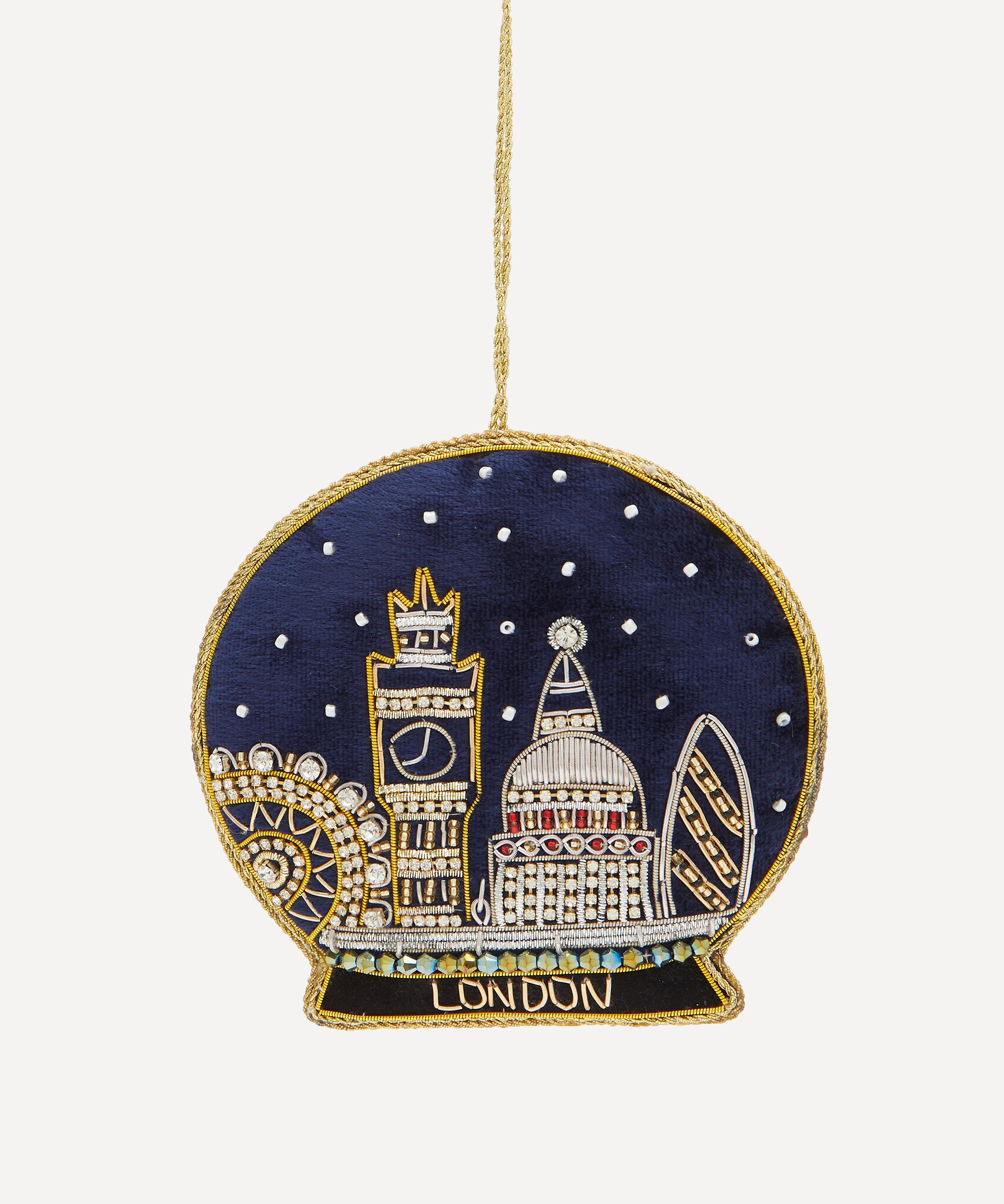 Christmas - London Snow Globe Velvet Ornament image number 0
